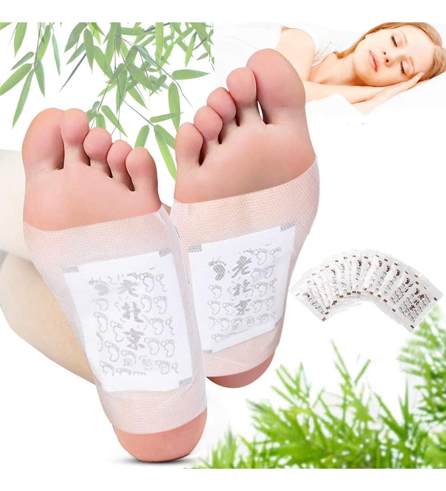 Detox Pavement Foot Stickers - 50 Organic Bamboo Vinegar Pads for Pain Relief & Healthy Feet Care - Buy Online on GoSupps.com