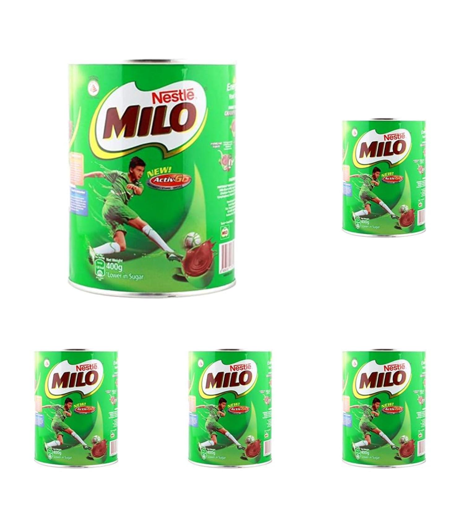 Milo Instant Malt Chocolate Drinking Powder Tin - 400g (Pack of 5) - Buy Online on GoSupps.com