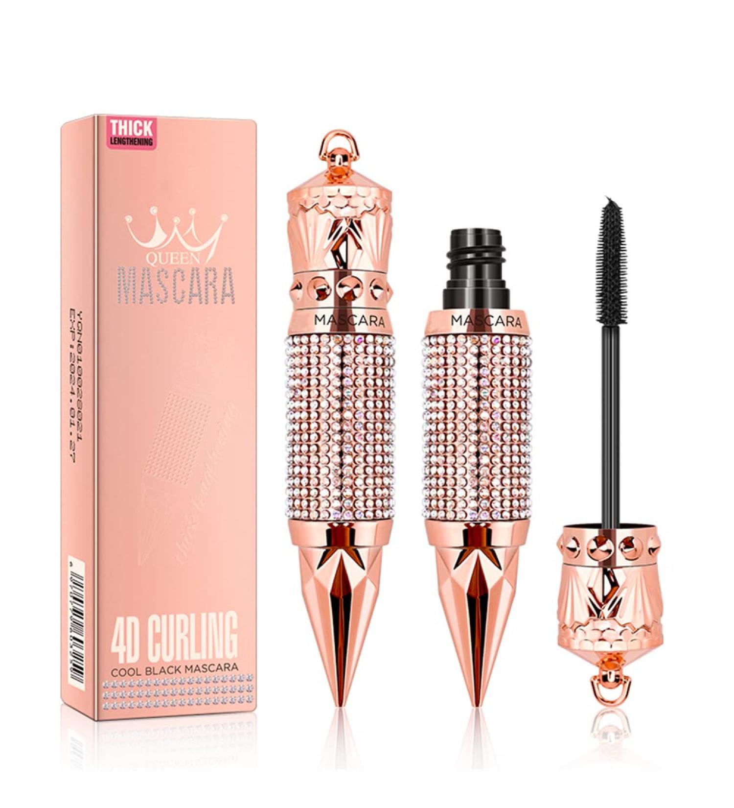 Waterproof 4D Silk Fiber Lash Mascara - Long Lasting Volume and Length - Sparkling Diamond Eye Makeup - Buy Online on GoSupps.com