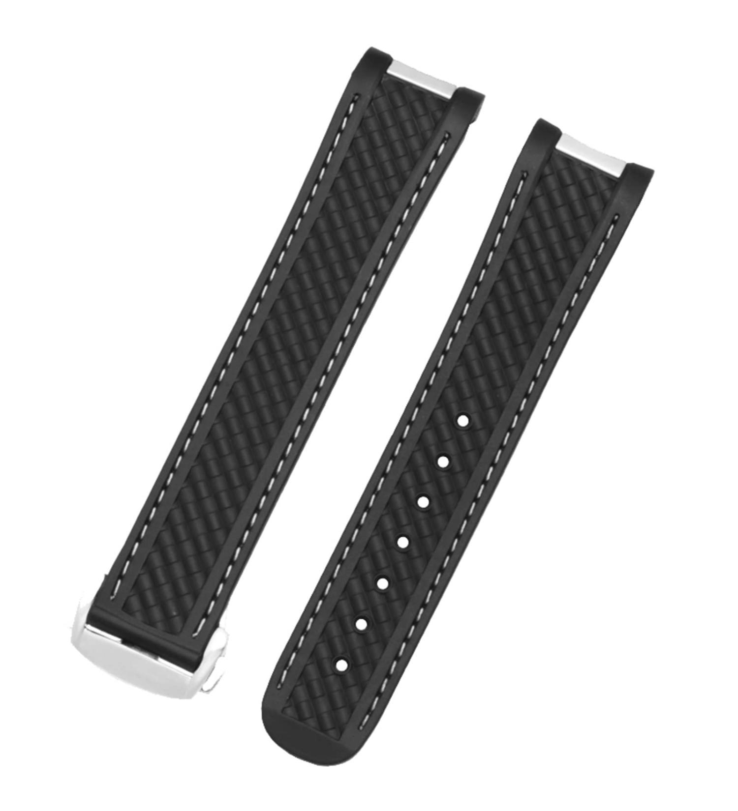 Neyens 20mm Rubber Clock Band for Omega Seamaster 300 AT150 De Ville Speedmaster - Arctic Silicon Replacement Strap with Rose Gold Buckle | International Shipping Available - Buy Online on GoSupps.com