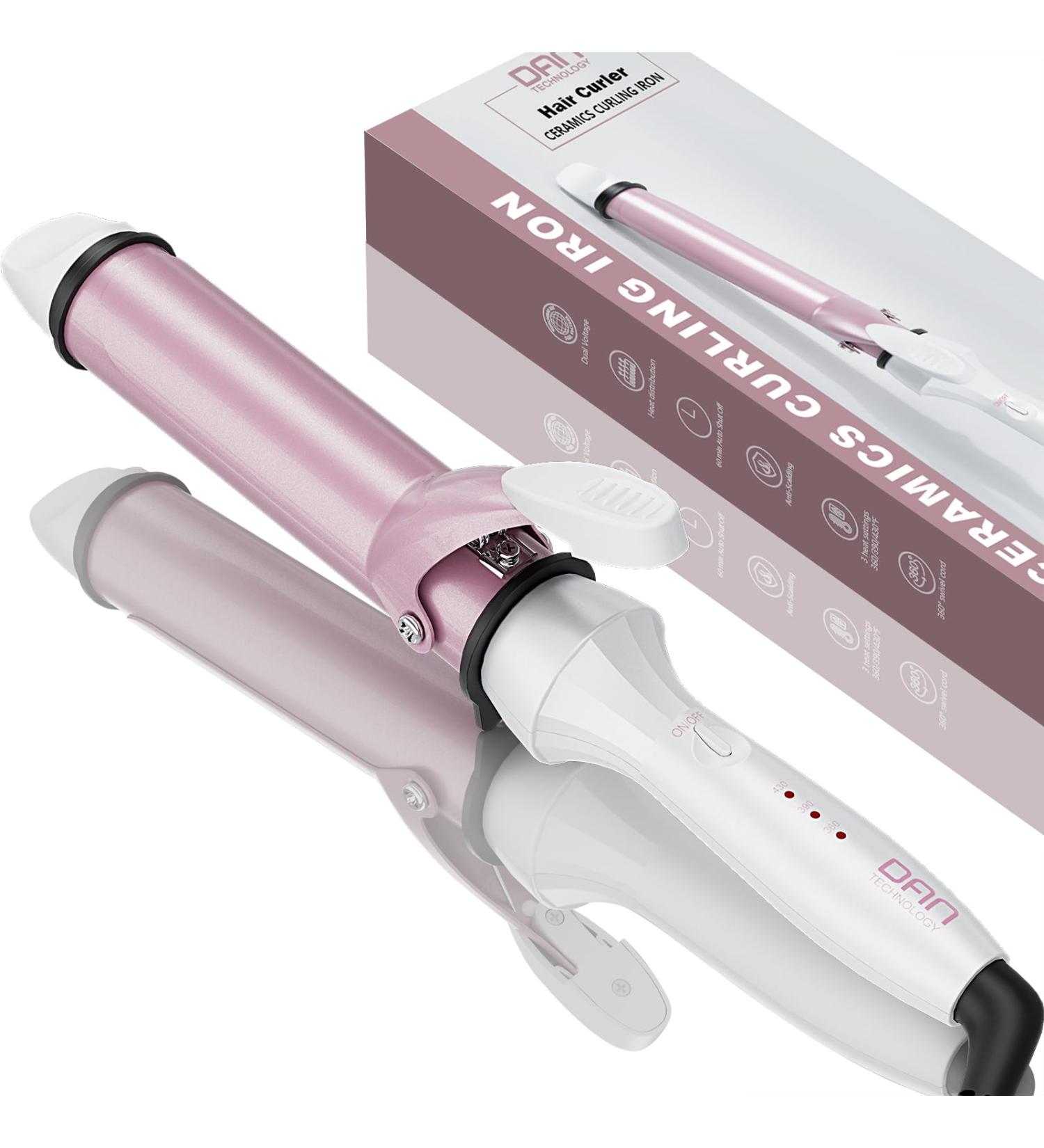 DAN Curling Iron - 1 1/4 Inch Long Barrel Dual Voltage Hair Curling Iron for Travel - Perfect Curls White - Buy Online on GoSupps.com