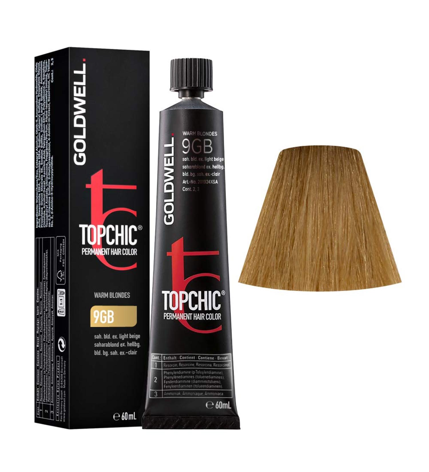 Goldwell Topchic hair color saharabl. extr. light beige 9GB 1 pack (1 x 60 ml) saharabl. extr. light beige 9GB 60 ml (1 pack)