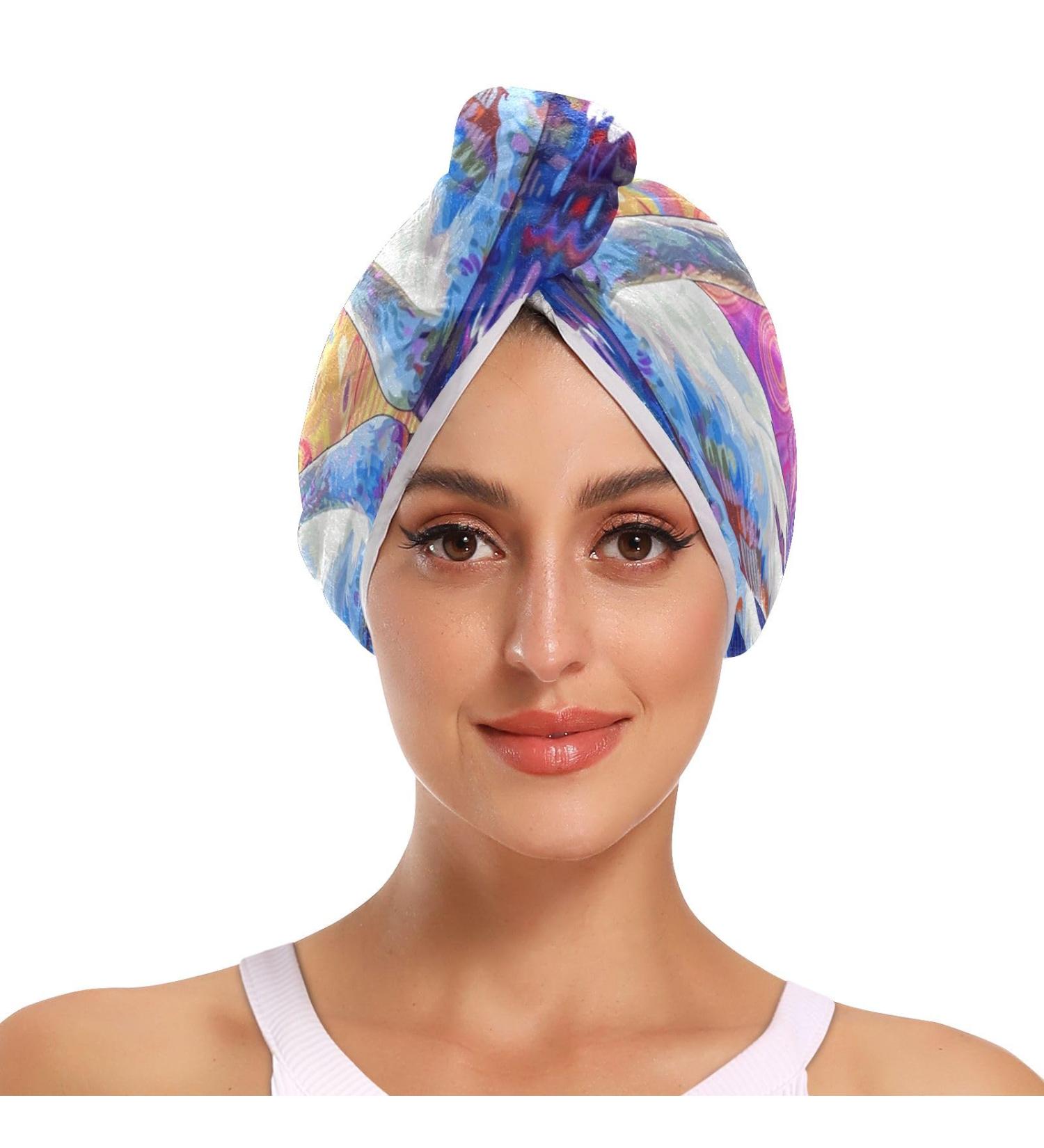 Swan Couple Hair Towel 2 Pack | Super Absorbent Quick Dry Hair Turbans for Women & Girls - Buy Online on GoSupps.com