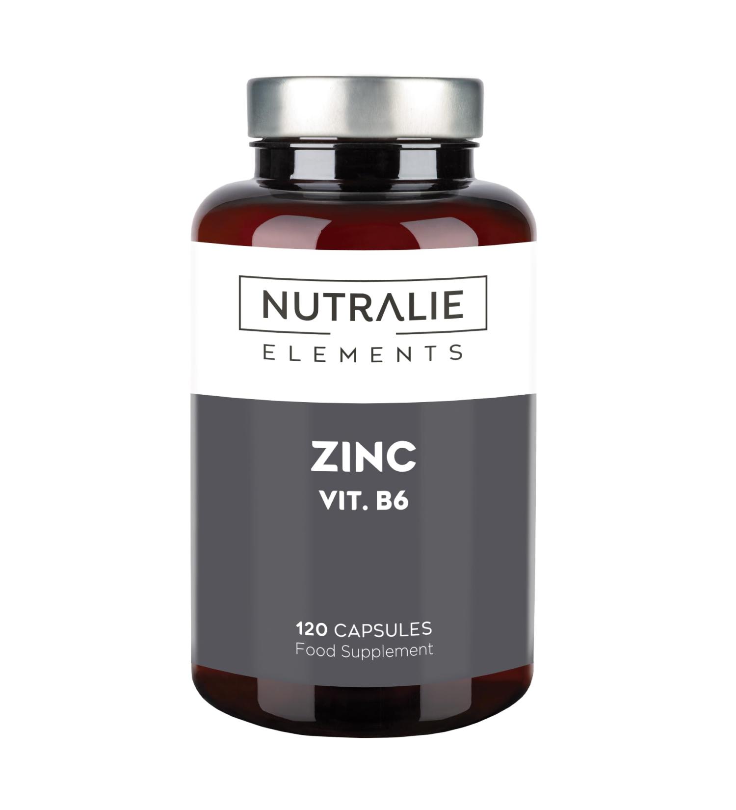 BIO-available ZINC - Zinc Citrate - Anti-Acne - Food Supplement Immune System - Zinc Citrate and Vitamin B6-120 Vegetable Capsules - NUTRALIE - Buy Online on GoSupps.com
