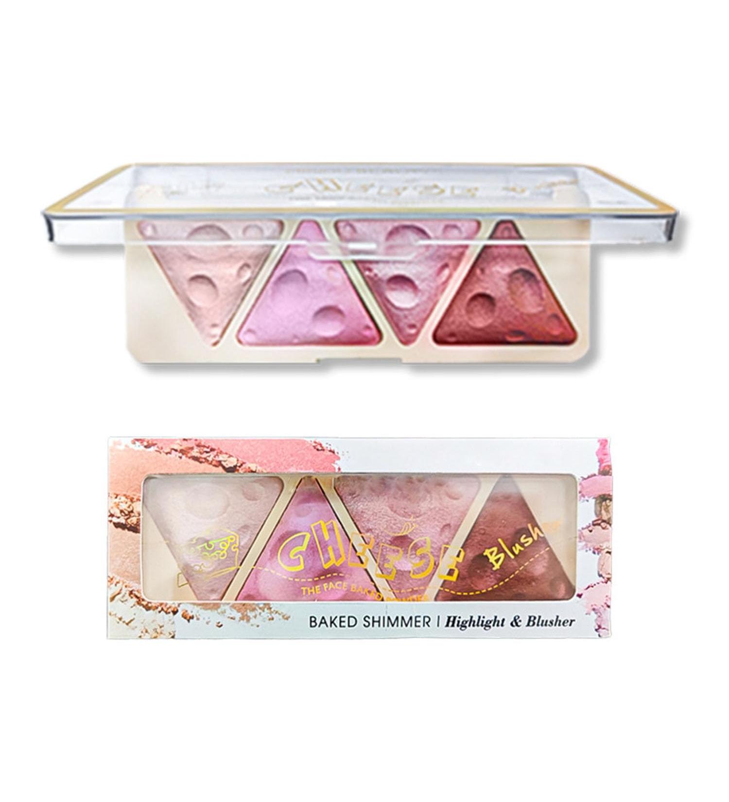 4 color baked blush palette cheek makeup shimmer facial blush natural glow lasting lightweight high light blush (03) - Buy Online on GoSupps.com
