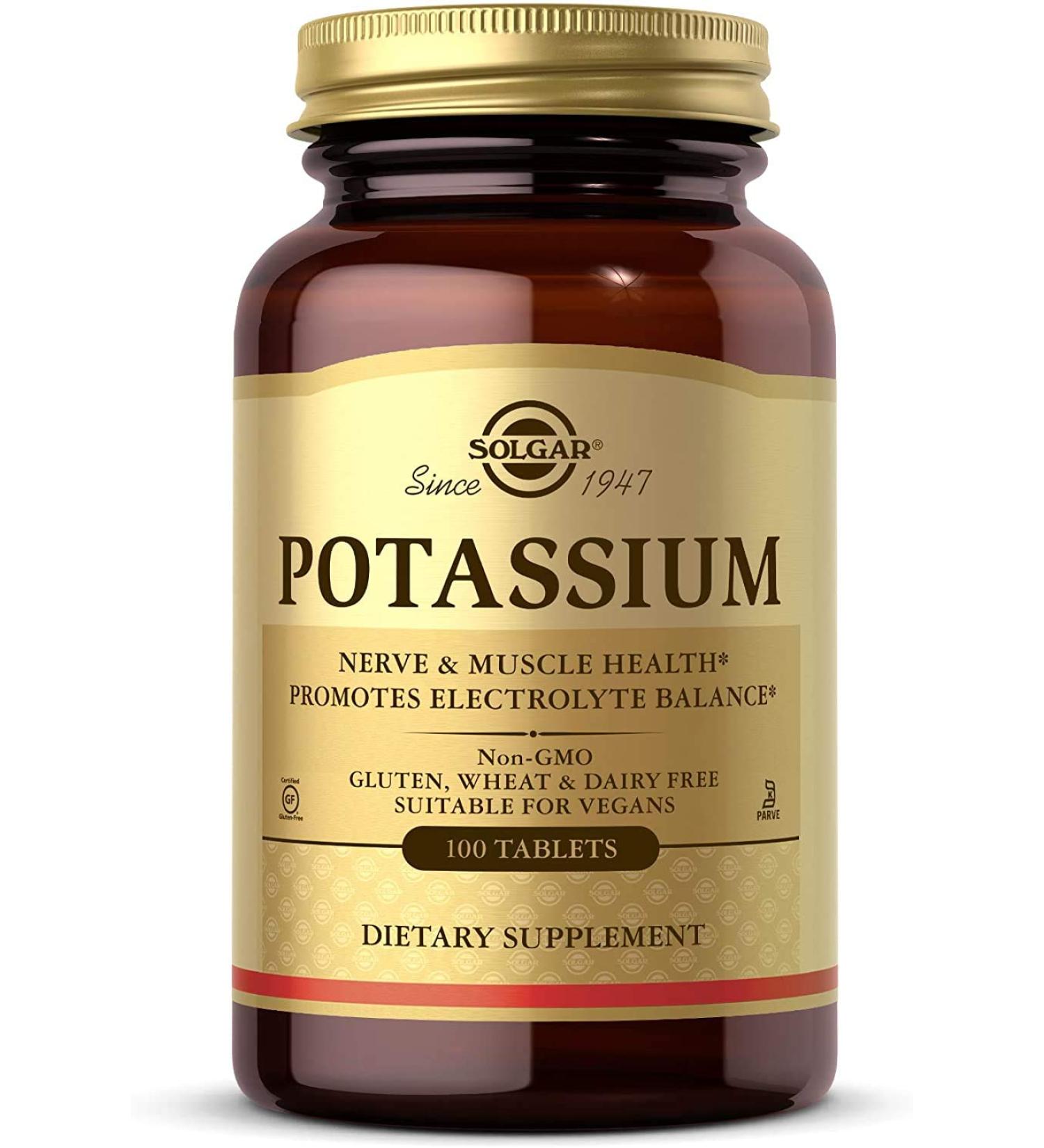 Solgar Potassium 250 Tablets - Supports Heart & Muscle Function | Buy Now - Buy Online on GoSupps.com