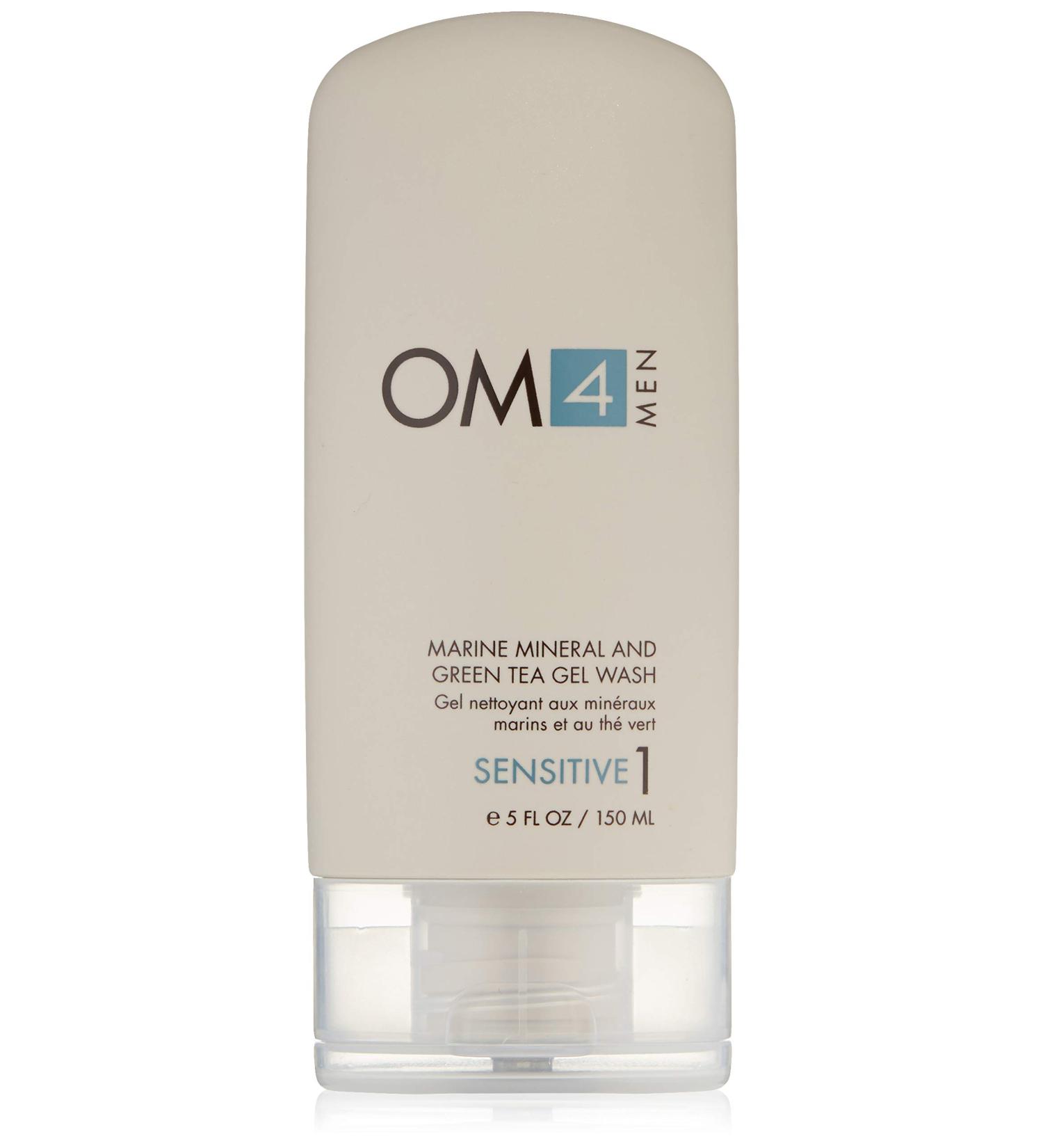 OM4 Sensitive Step 1 - Marine Mineral & Green Tea Gel Wash | Gentle Gel Cleanser for All Skin Types - Perfect for Men's Sensitivity Concerns - Buy Online on GoSupps.com