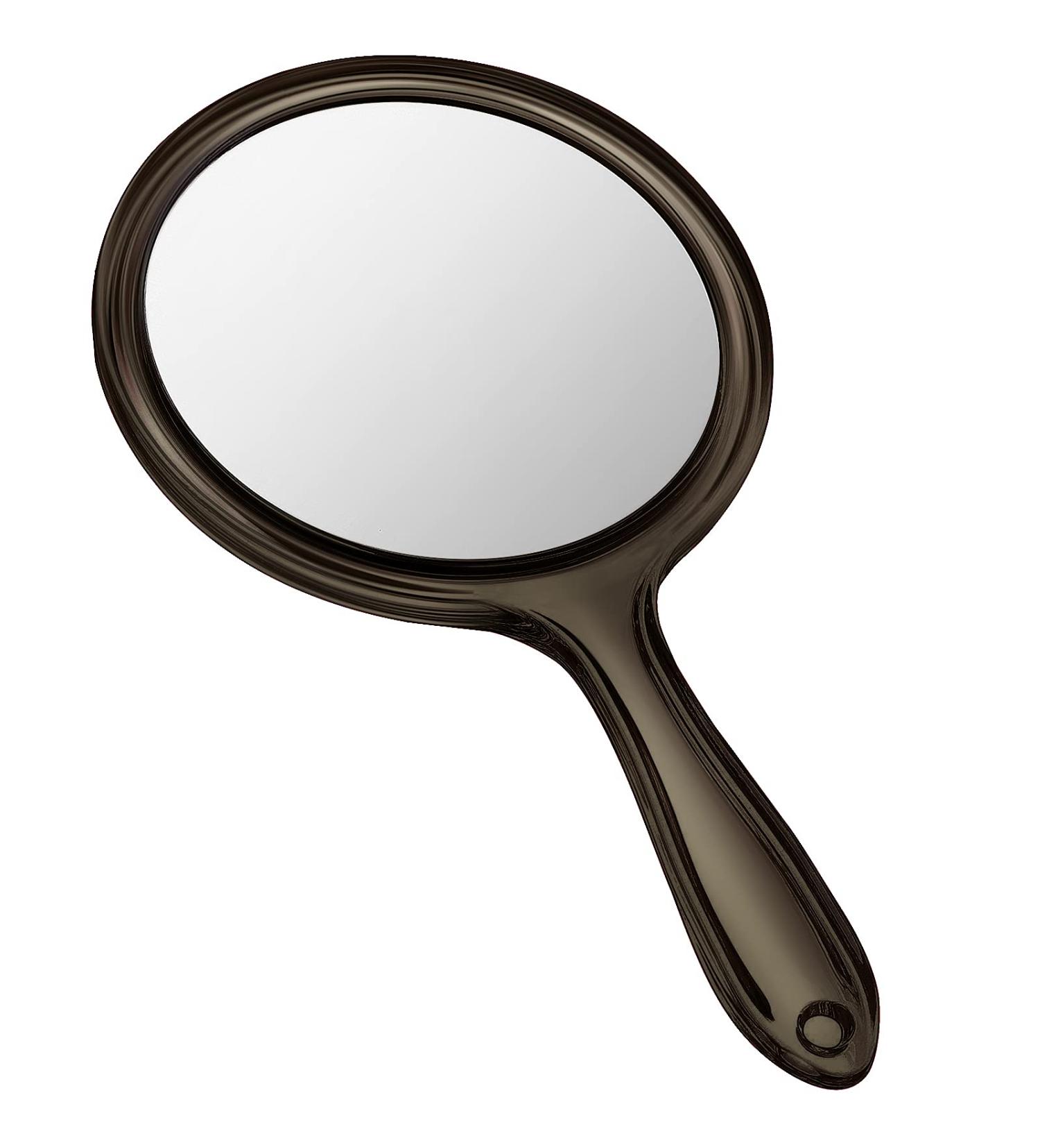 Double Sided Handheld Makeup Mirror with 1X/2X Magnification - Black - Buy Online on GoSupps.com