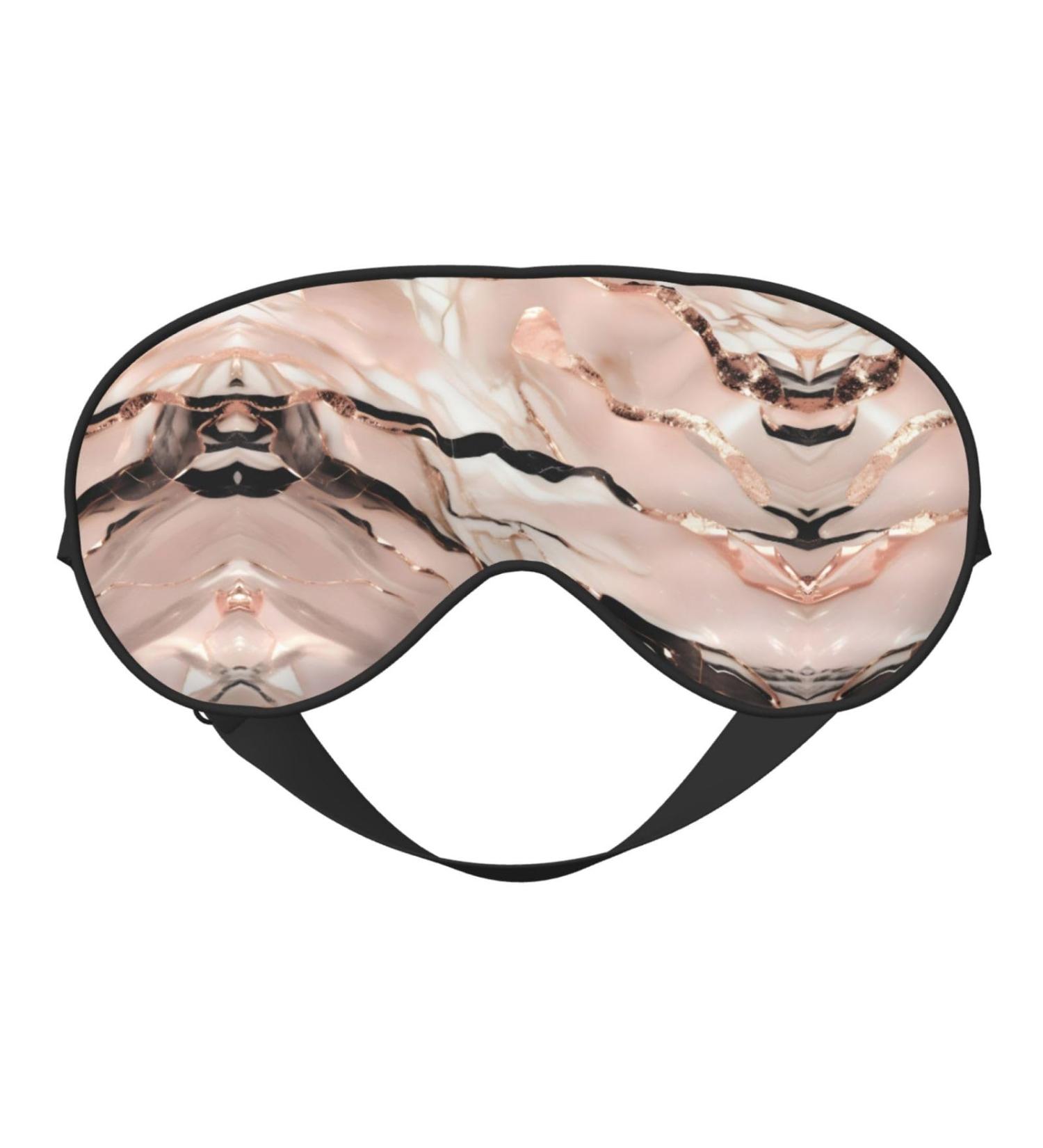 Red Gold Marble Print Unisex Sleep Mask | Double-Sided Eye Mask for Sound Sleep & Skin Care - Buy Online on GoSupps.com