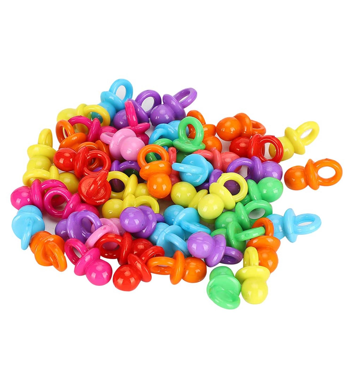 100 Acrylic Pacifiers - Baby Toys for Birthday Parties & Baptism - Soothing Mini Color Decorations - Buy Online on GoSupps.com