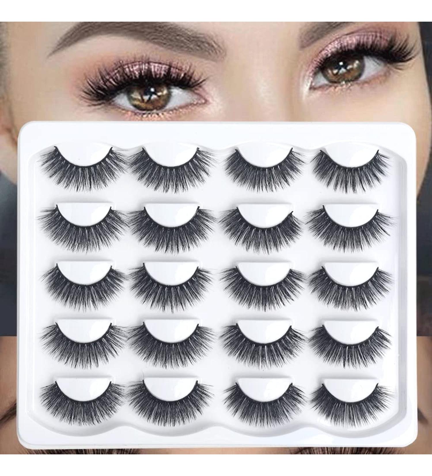 Russian Strip Lashes 10 Pairs - Natural Matte False Eyelashes 004 - Manga Style - Buy Online on GoSupps.com