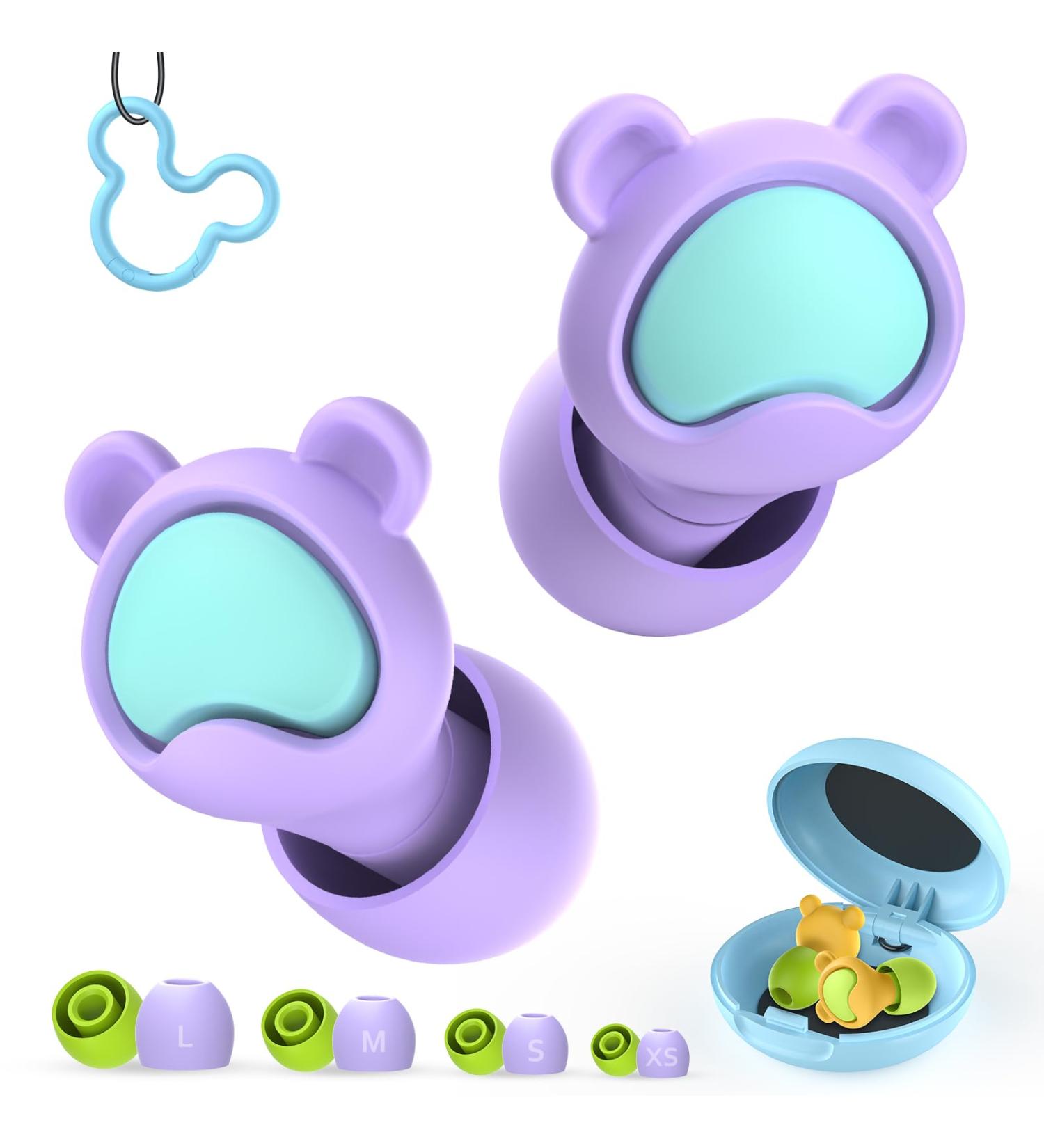 Kids Ear Plugs for Small Ears - Reusable Silicone Noise-Canceling Earplugs for Concerts Flying Study & Anxiety Relief (Age 6-12 2 Pairs Purple & Yellow - Buy Online on GoSupps.com