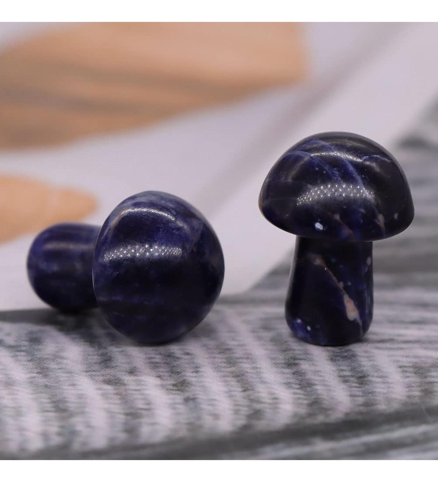 Natural Crystal Rough 0.7" Mini Mushroom Stone Carved Natural Quartz Crystal Statue Decor Gift - Buy Online on GoSupps.com