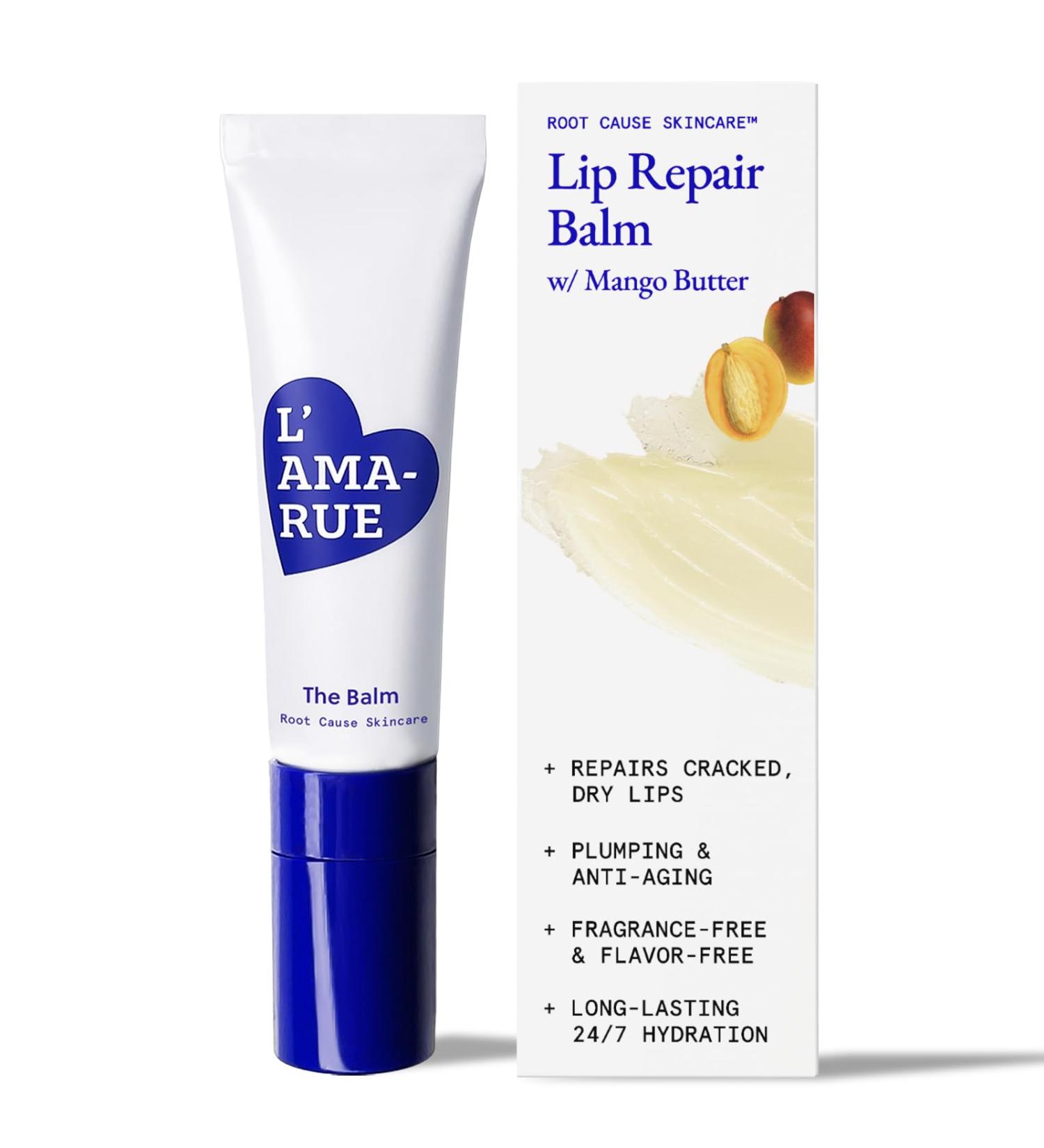 L'AMARUE Lip Repair Balm - 0.33 fl oz: Intensive Repair for Dry Cracked Aging Lips | Hydrating Moisturizing & Soothing | Chapped Lips & Helps in Eczema | Vegan Fragrance-Free Soothing Lip Balm - Buy Online on GoSupps.com