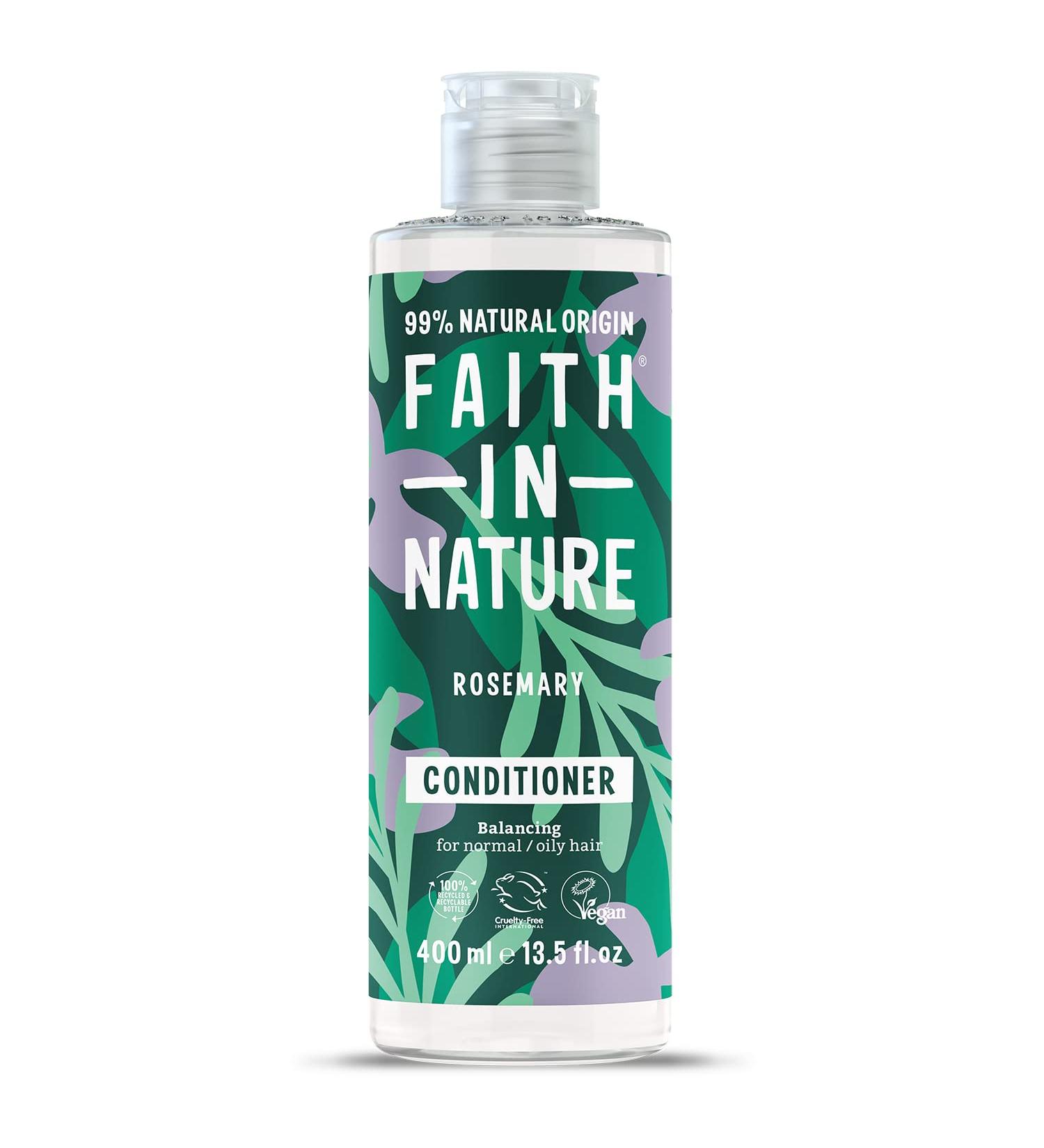 Faith In Nature Rosemary Conditioner 400ml - Vegan, Cruelty-Free, No SLS or Parabens - Balancing Formula for Normal to Oily Hair - Buy Online on GoSupps.com
