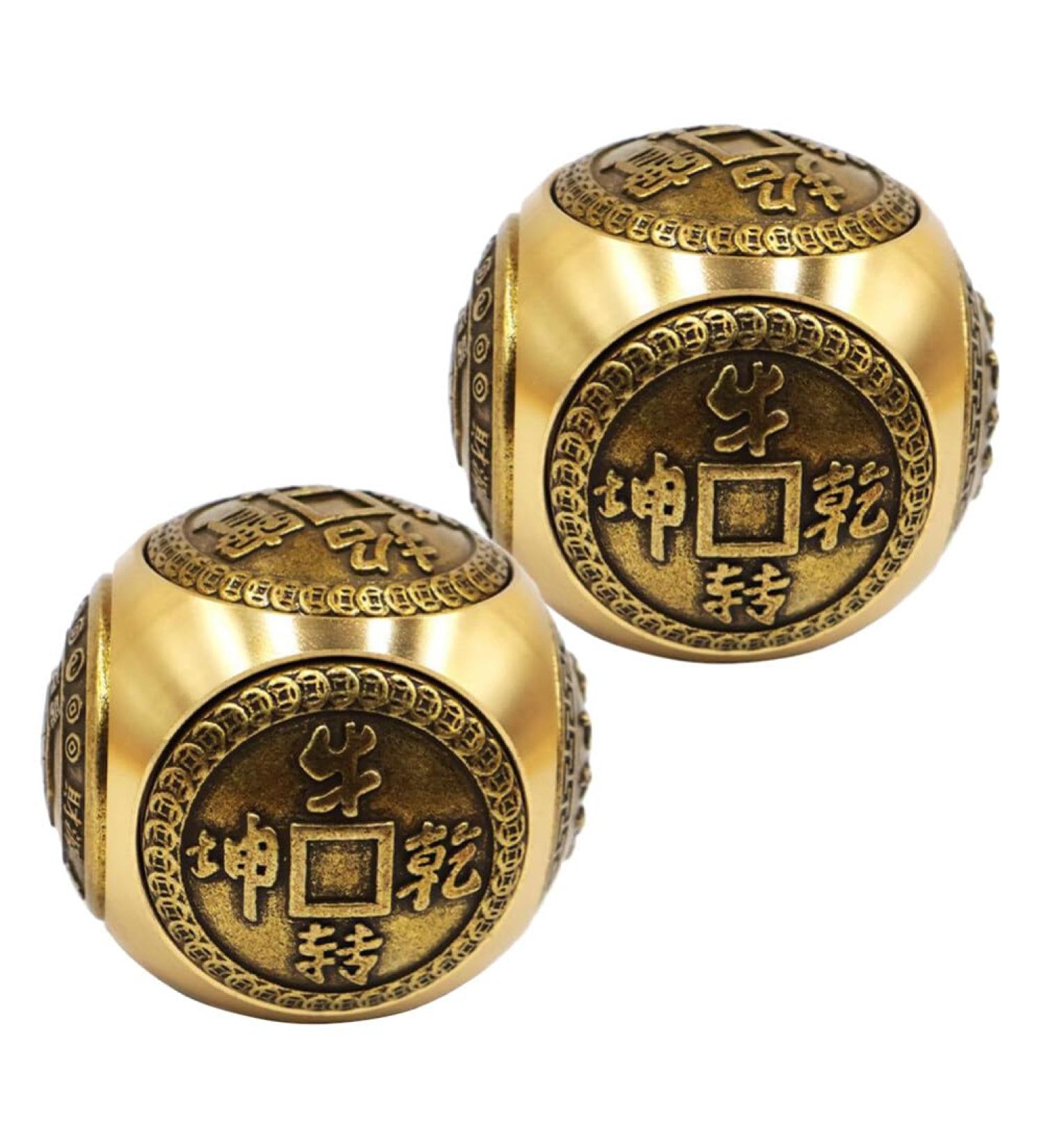 Beavorty 2 Pieces Chinese Feng Shui Luck Coins - Antique Six-Sided Coins for Wealth Happiness & Health Decoration - Buy Online on GoSupps.com