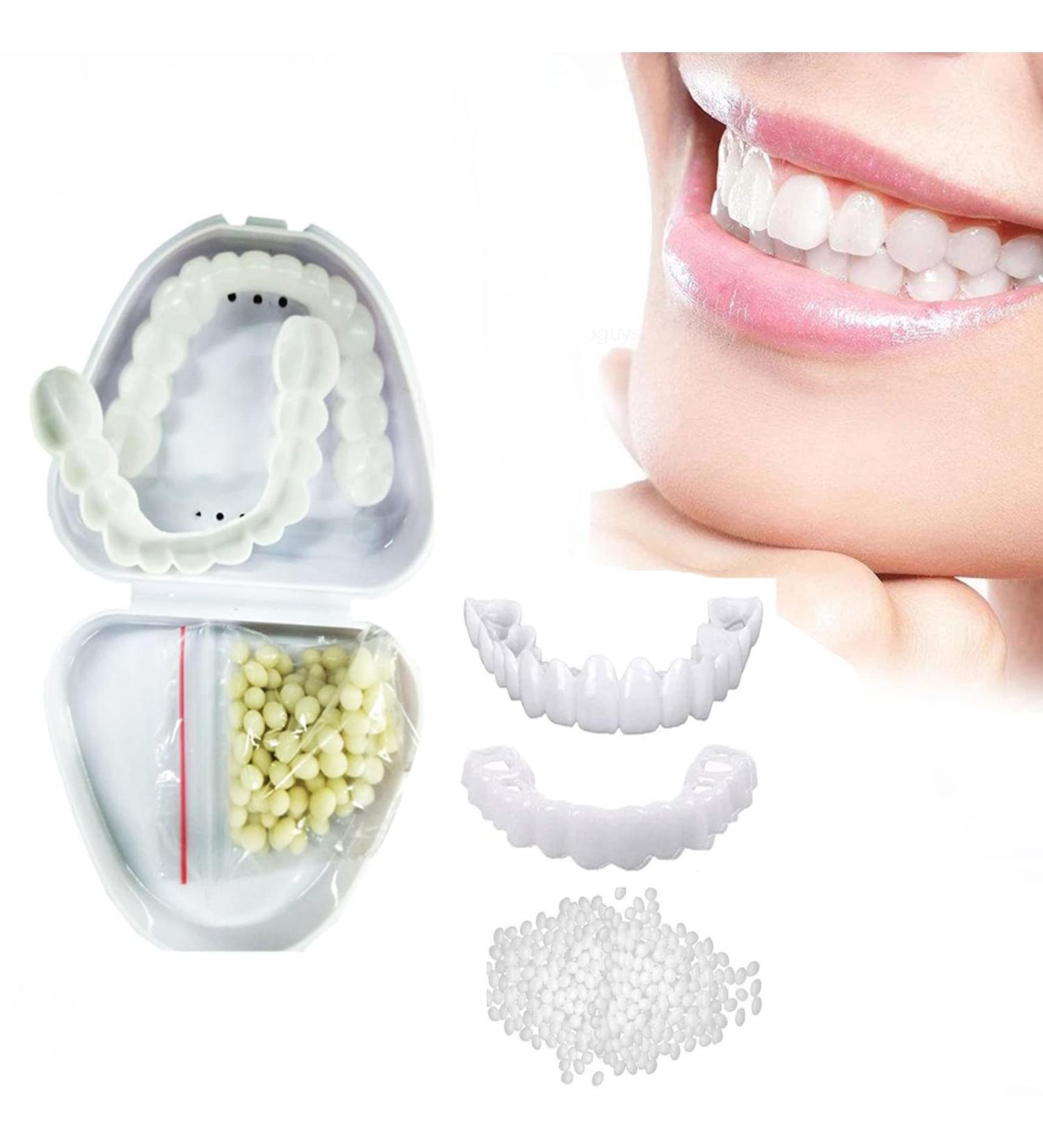 Brigtviee Veneer Prostheses - 2 Pairs Cosmetic Fake Teeth for Men & Women | Provisional Dentures & False Teeth - Buy Online on GoSupps.com