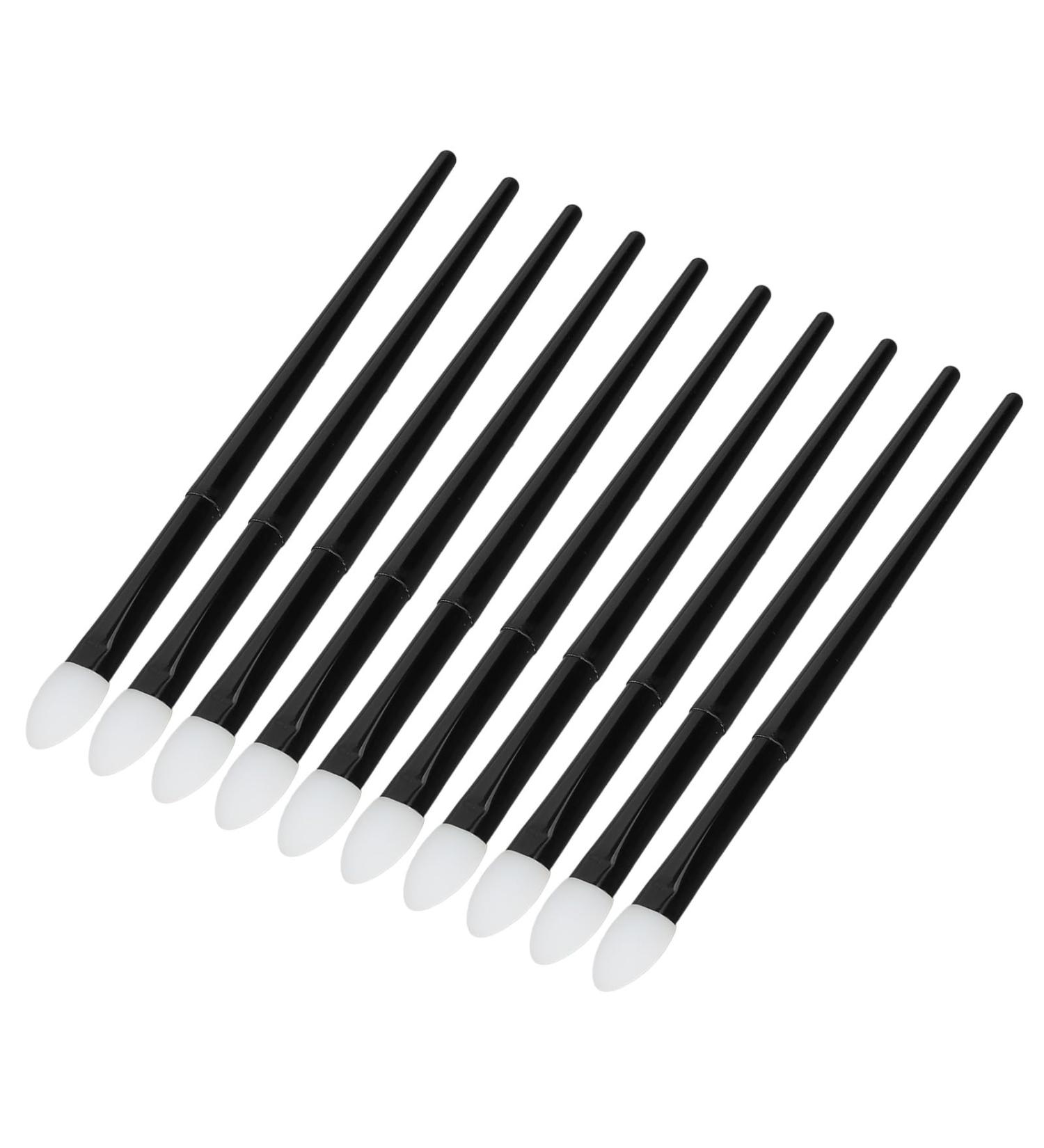 Premium Silicone Makeup Brush Set - 10pcs Eye Shadow Brushes Soft & Reusable Glitter Applicators for Liquid Eye Shadows - Buy Online on GoSupps.com