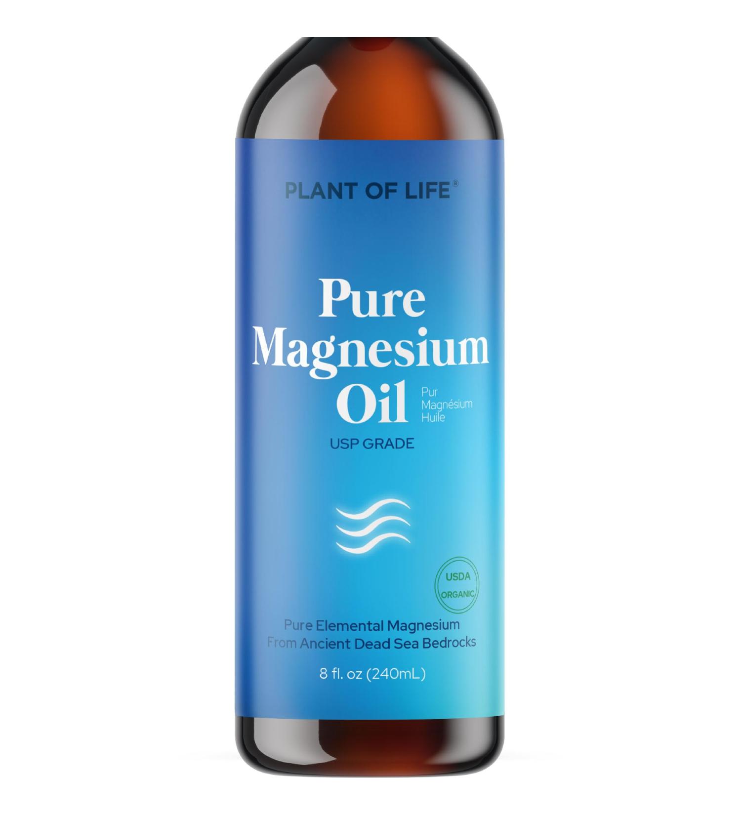 Pure Magnesium Oil Spray by Plant of Life | USP Grade | From Ancient Dead Sea Brines | Liquid Ionic Magnesium | Topical Solution | Purest Available | 8 fl oz / 240ml - Buy Online on GoSupps.com