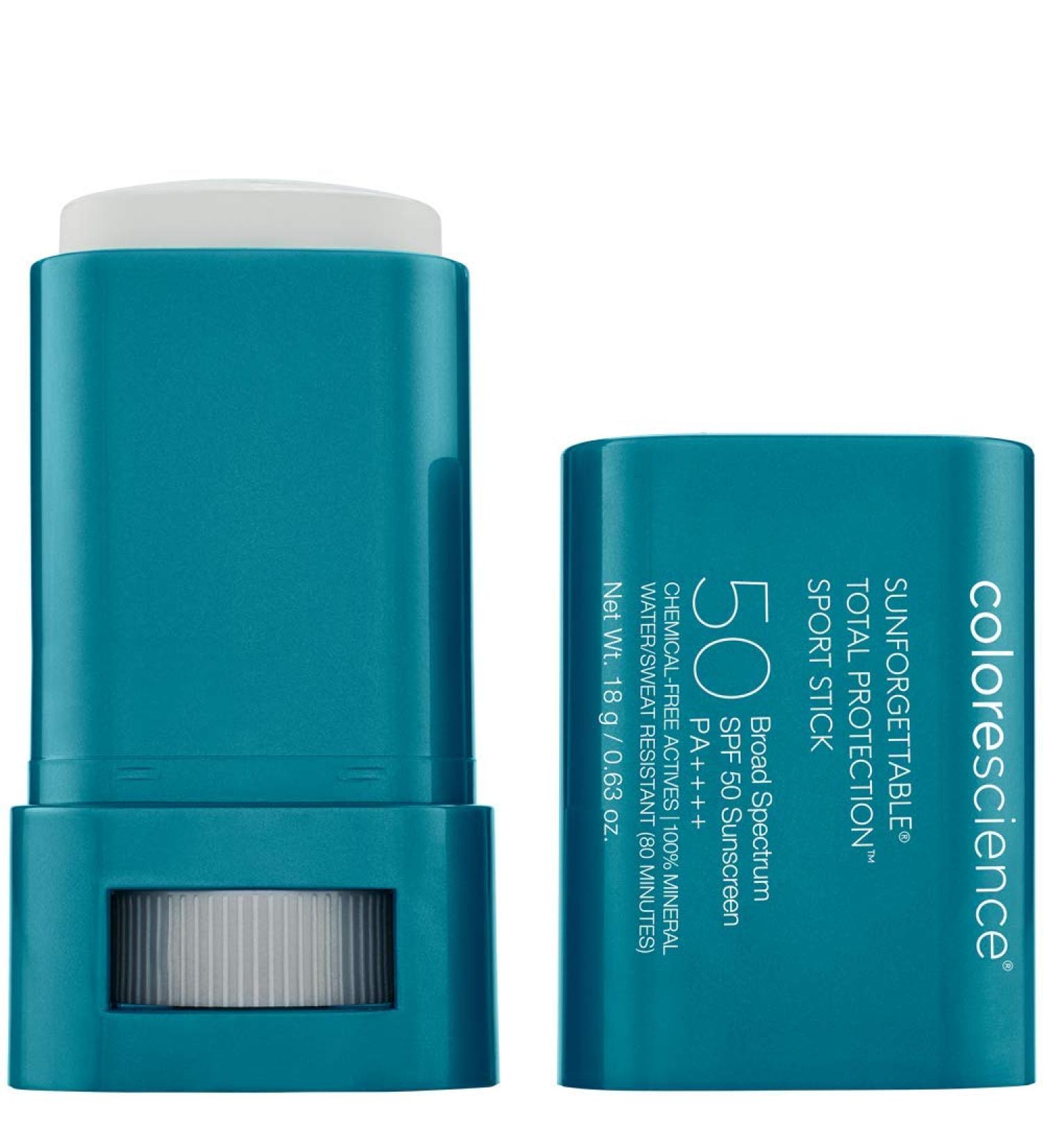 Colorescience Sunforgettable Sport Stick SPF 50 - Mineral Broad Spectrum, Water/Sweat Resistant, Reef Safe - 1 Count - Buy Online on GoSupps.com