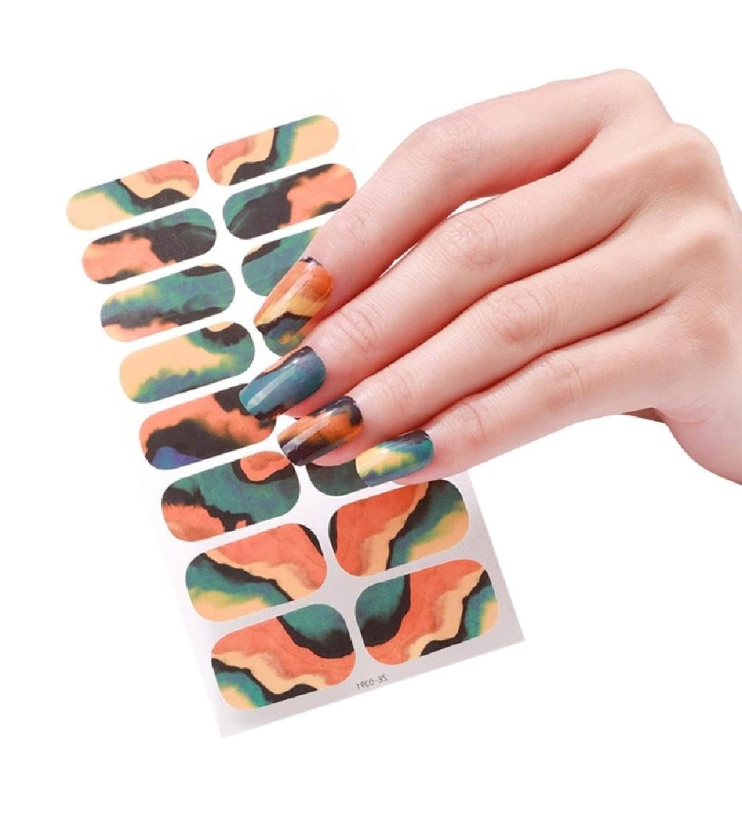 Semi Cured Gel Nails Art Sliders - UV LED Lamp Nail Decals & Stickers for Manicure | Fashion Nail Appliques & Transfers - Style ZE0391 - Buy Online on GoSupps.com