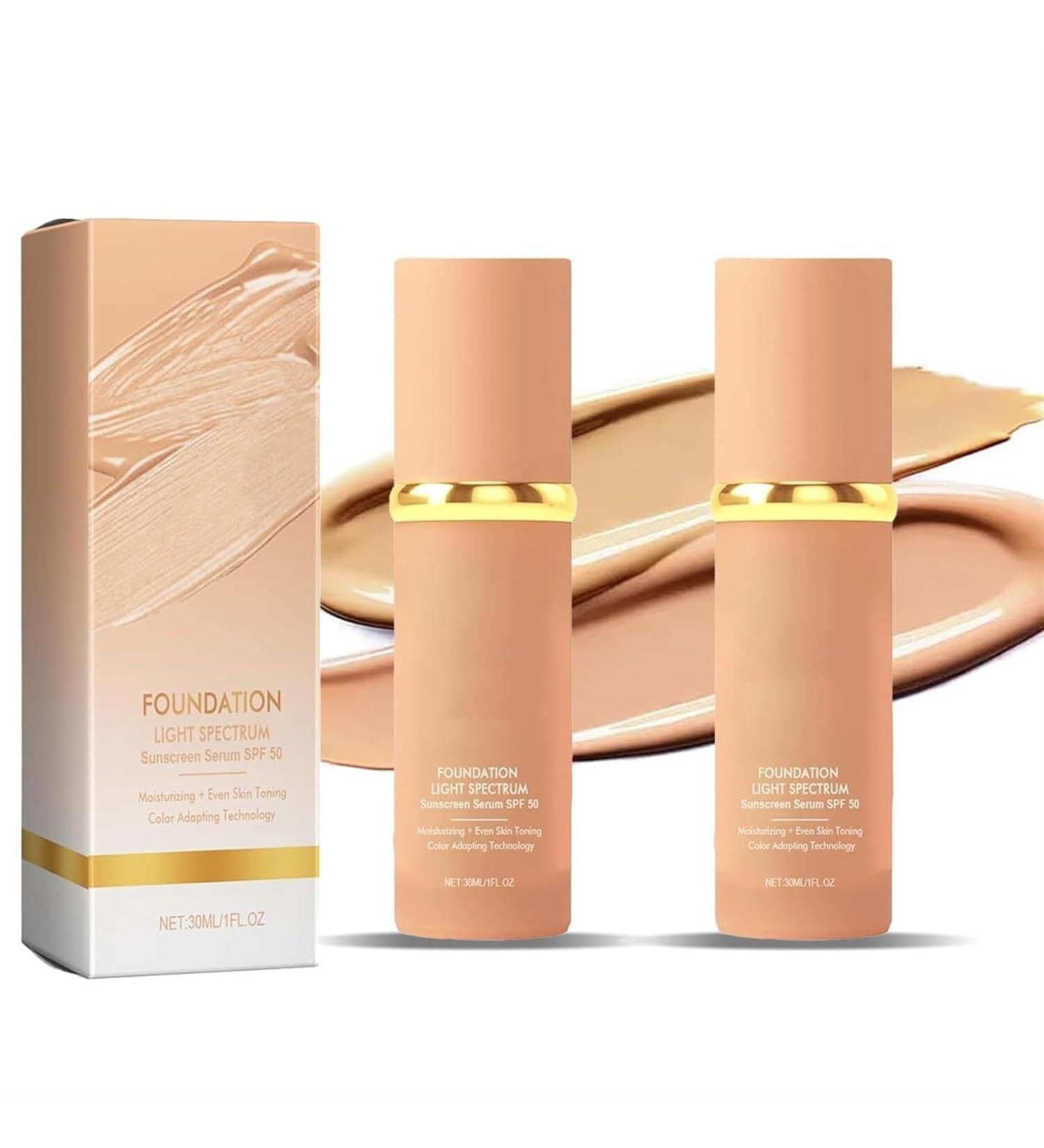 Biomi-Mic Foundation 4 In 1 Protector Solar Light Spectrum Foundation Liquid Foundation 4 In 1 - Light Spectrum Foundation Full Coverage With Spf 50+ Hydrating Longwearing & Waterproof(2 PCS) - Buy Online on GoSupps.com