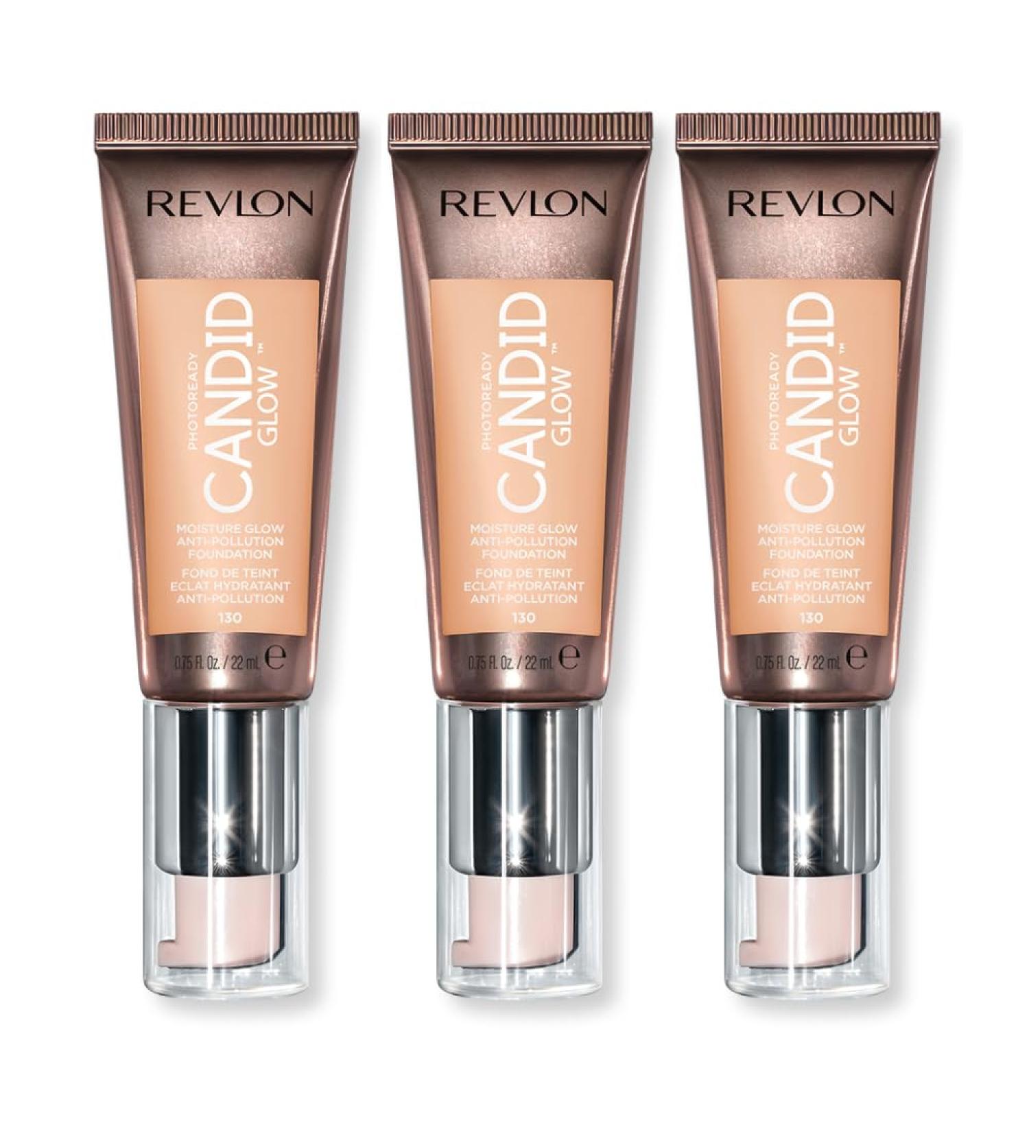3 x Revlon Photoready Candid Moisture Glow Foundation - 130 Ivory