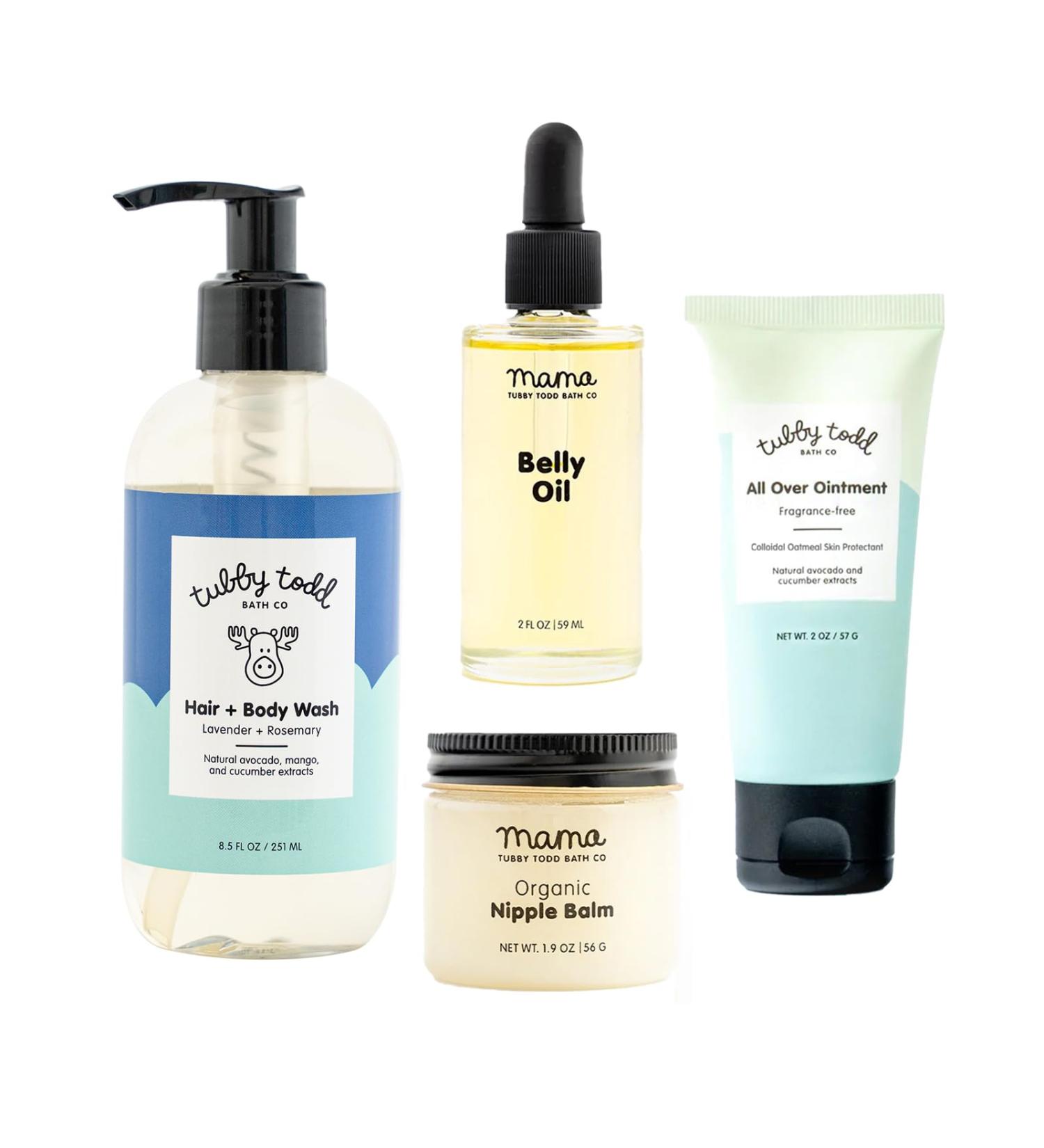 Tubby Todd New Baby & Mom Sensitive Skincare Kit | Best Mama & Baby Gift Set | Baby Shampoo Body Wash Ointment Belly Oil & Nipple Balm | Lavender Rosemary - Buy Online on GoSupps.com