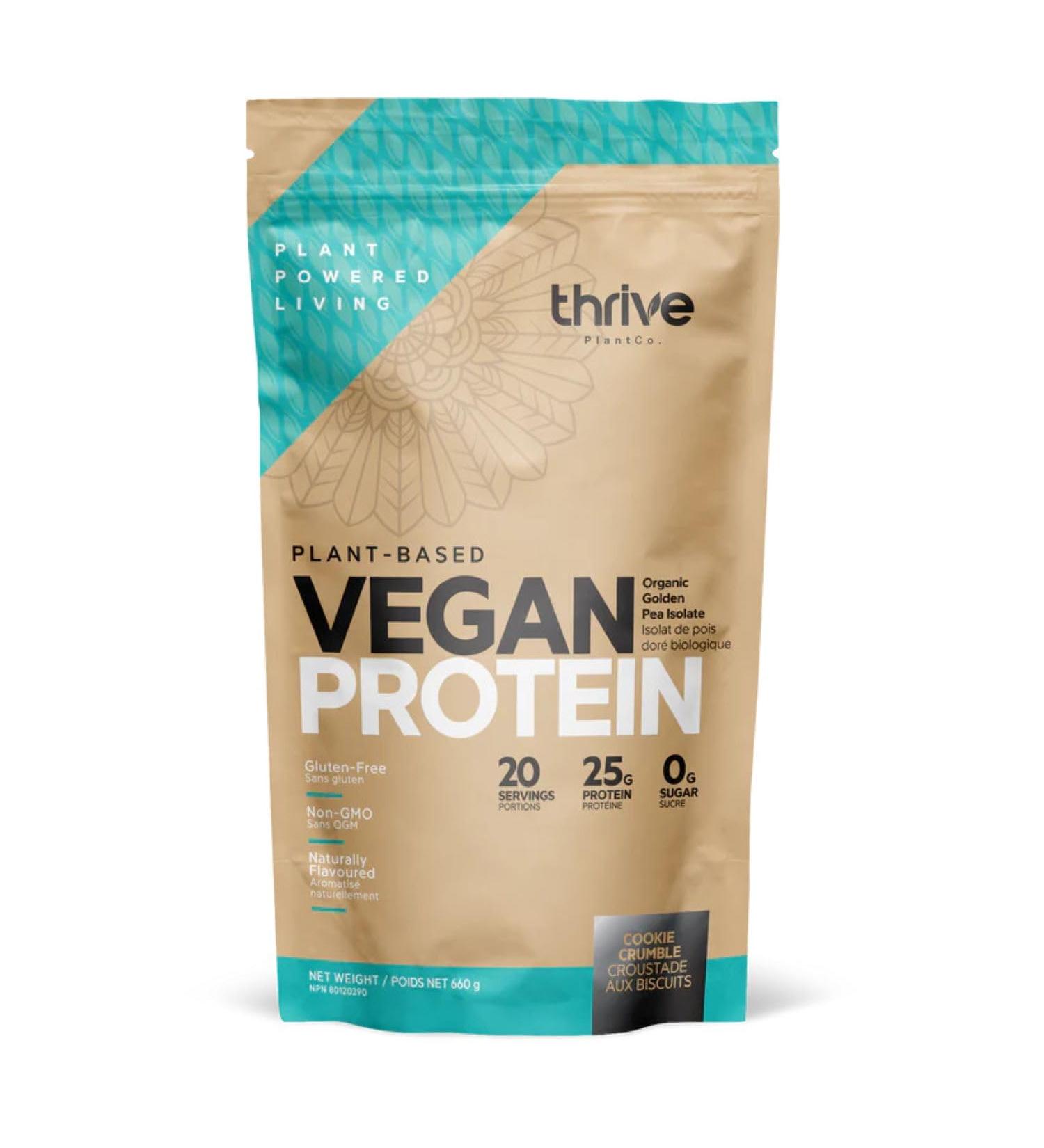 Thrive PlantCo. Vegan Protein Powder | 25g Organic Golden Pea Isolate Protein | Dairy Free Gluten Free Soy Free Sugar Free Naturally Flavoured | 20 Servings (Cookie Crumble) Cookie Crumble 20 Servings (Pack of 1) - Buy Online on GoSupps.com