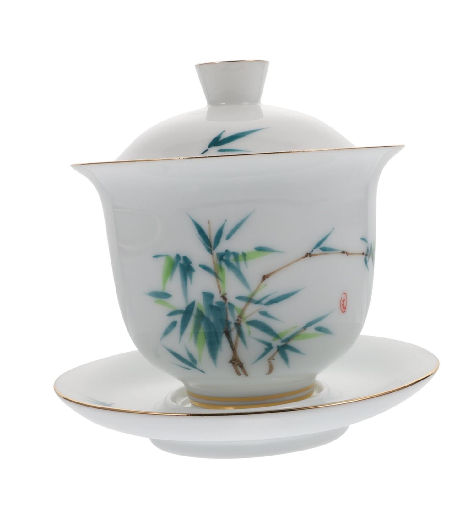PRETYZOOM 1 Set Hand-Painted Cup Teacup Teaware Decoration Teapot Retro Ware with Lid Size Bowl White Covered - Buy Online on GoSupps.com