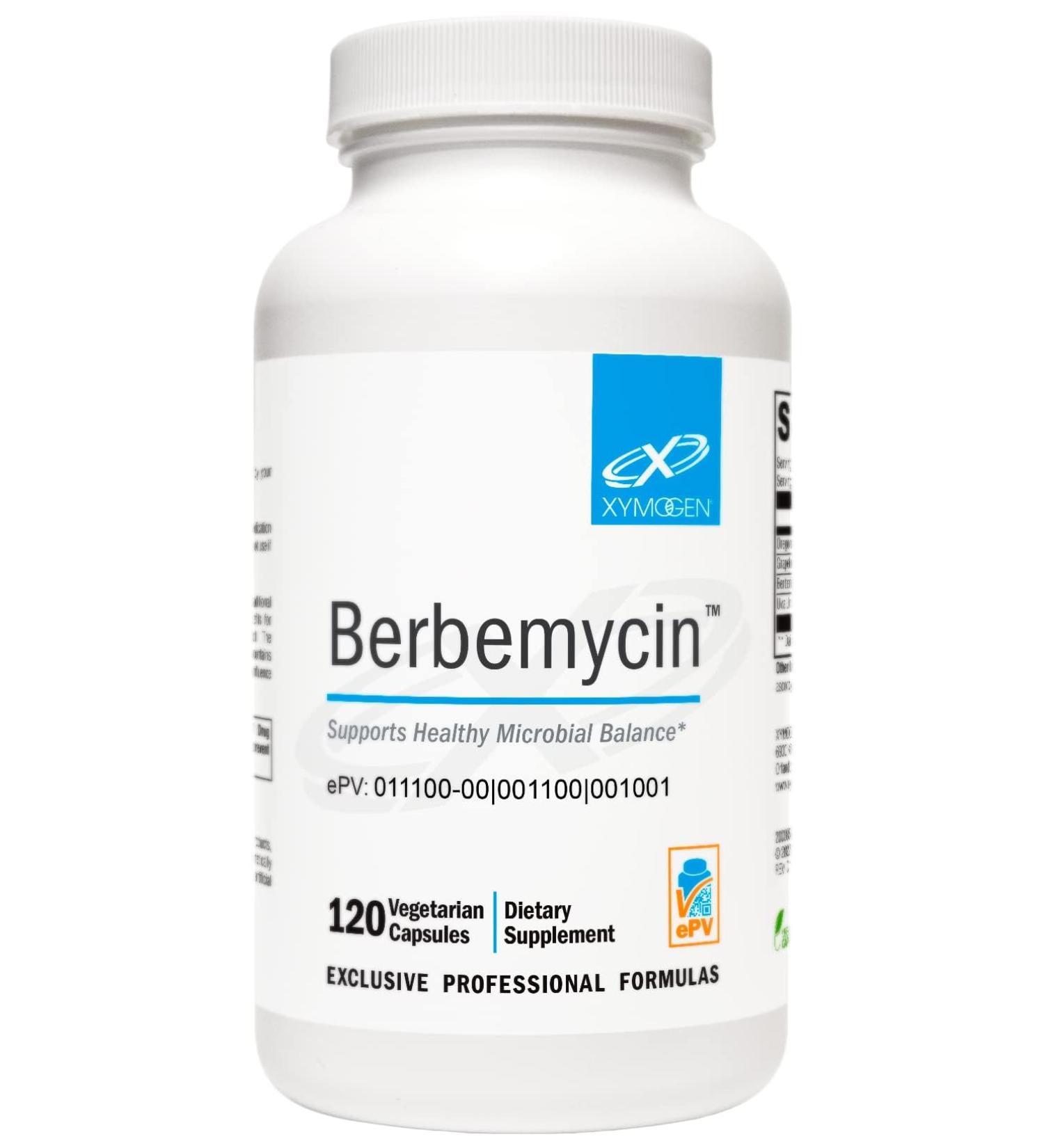 XYMOGEN Berbemycin - Berberine Supplement with Oregon Grape Root, Grapefruit Seed + Uva Ursi Extracts - Supports Microbial Balance in The GI Tract, Gut Health (120 Capsules) - Buy Online on GoSupps.com