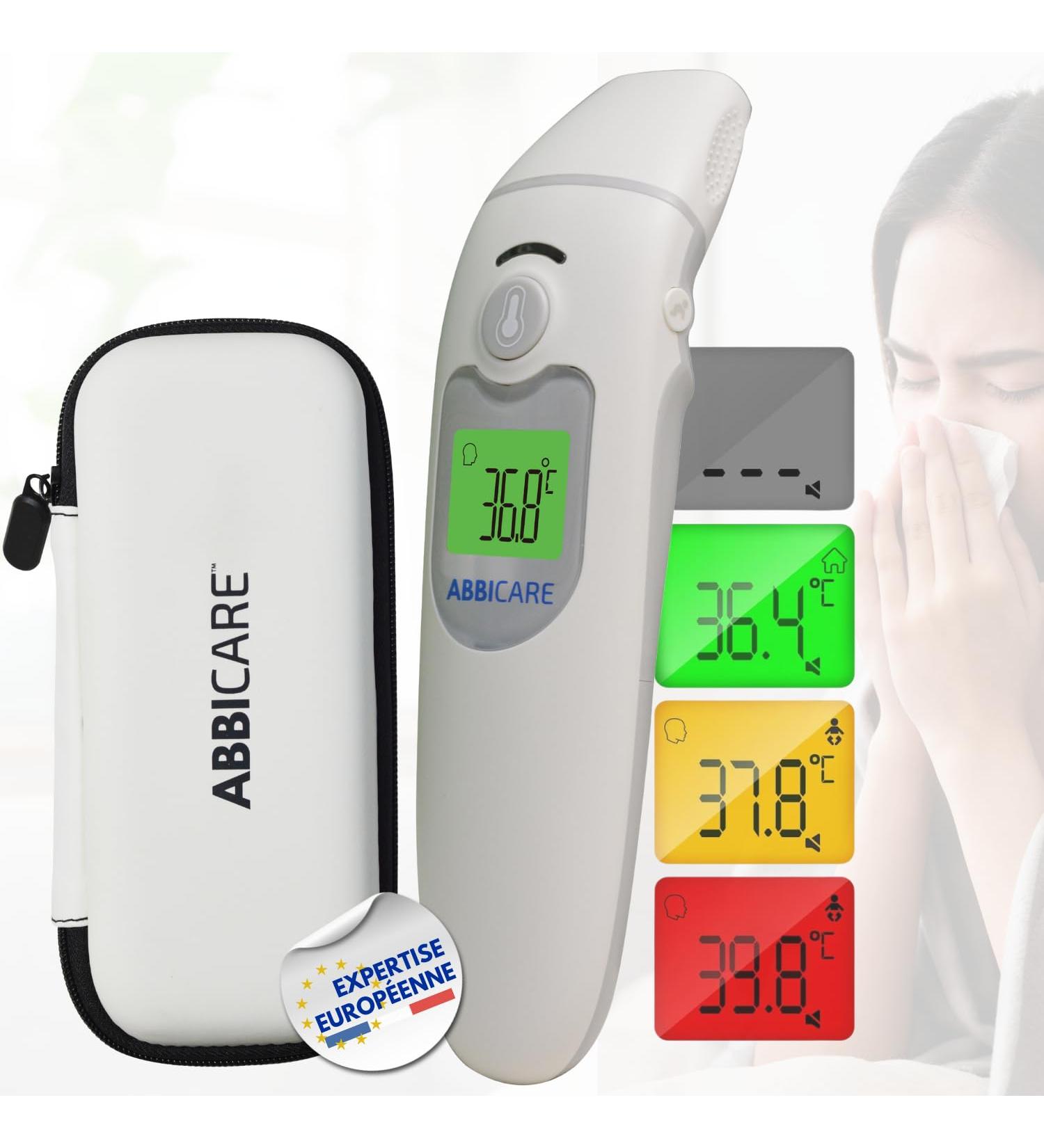 Abbicare Multifunctional Ear Thermometer | Fast & Precise 1-Second Contactless | Ideal for Babies | Professional Infrared Thermometer for Home Use - Buy Online on GoSupps.com