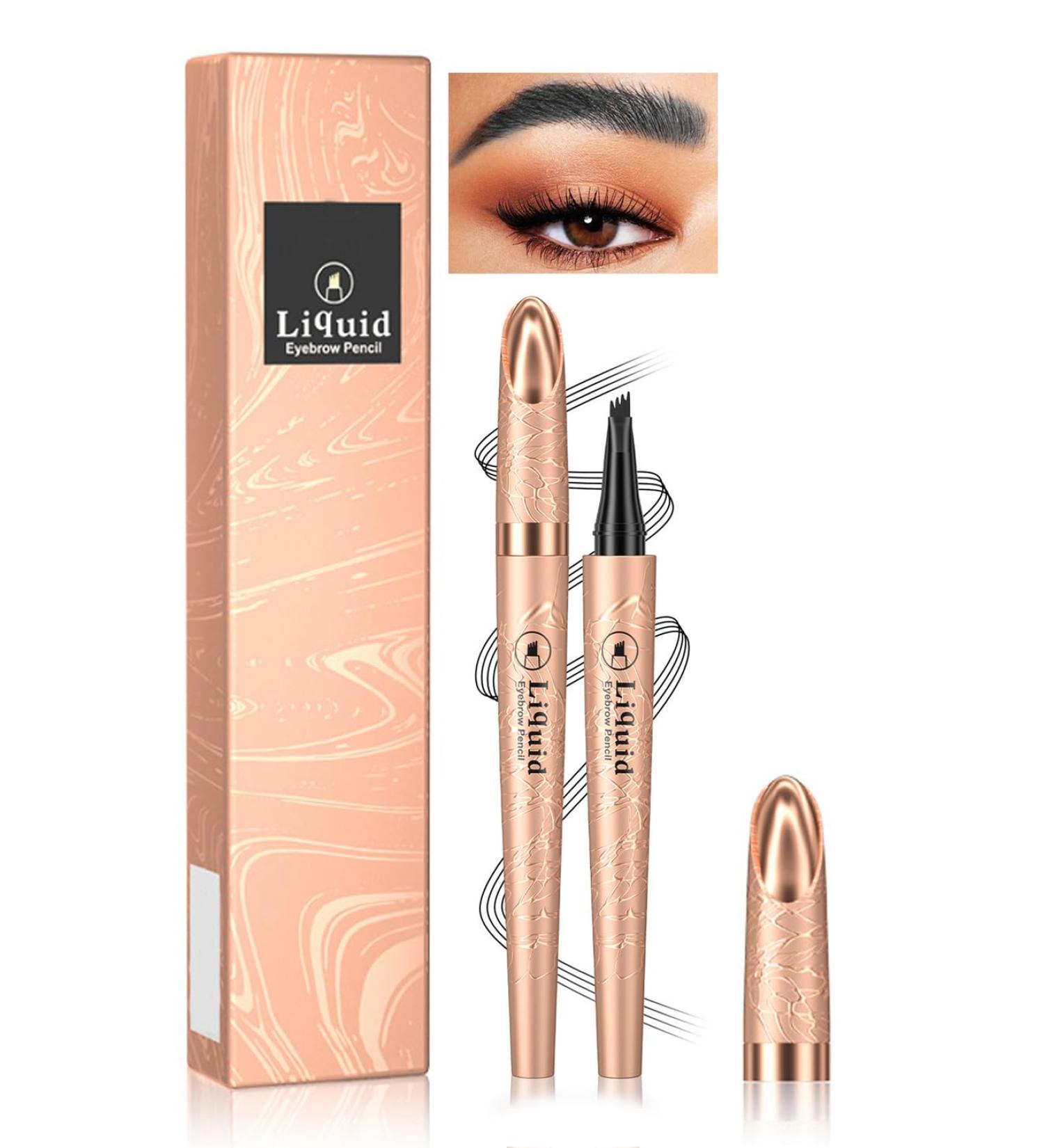 Eyebrow Pencil Liquid Eye Makeup Eyebrow Pencil Waterproof Eyebrow Pencil Micro 4 Tip Waterproof Eyebrow Pencil Women's Natural Eyebrow Pencil (black) - Buy Online on GoSupps.com