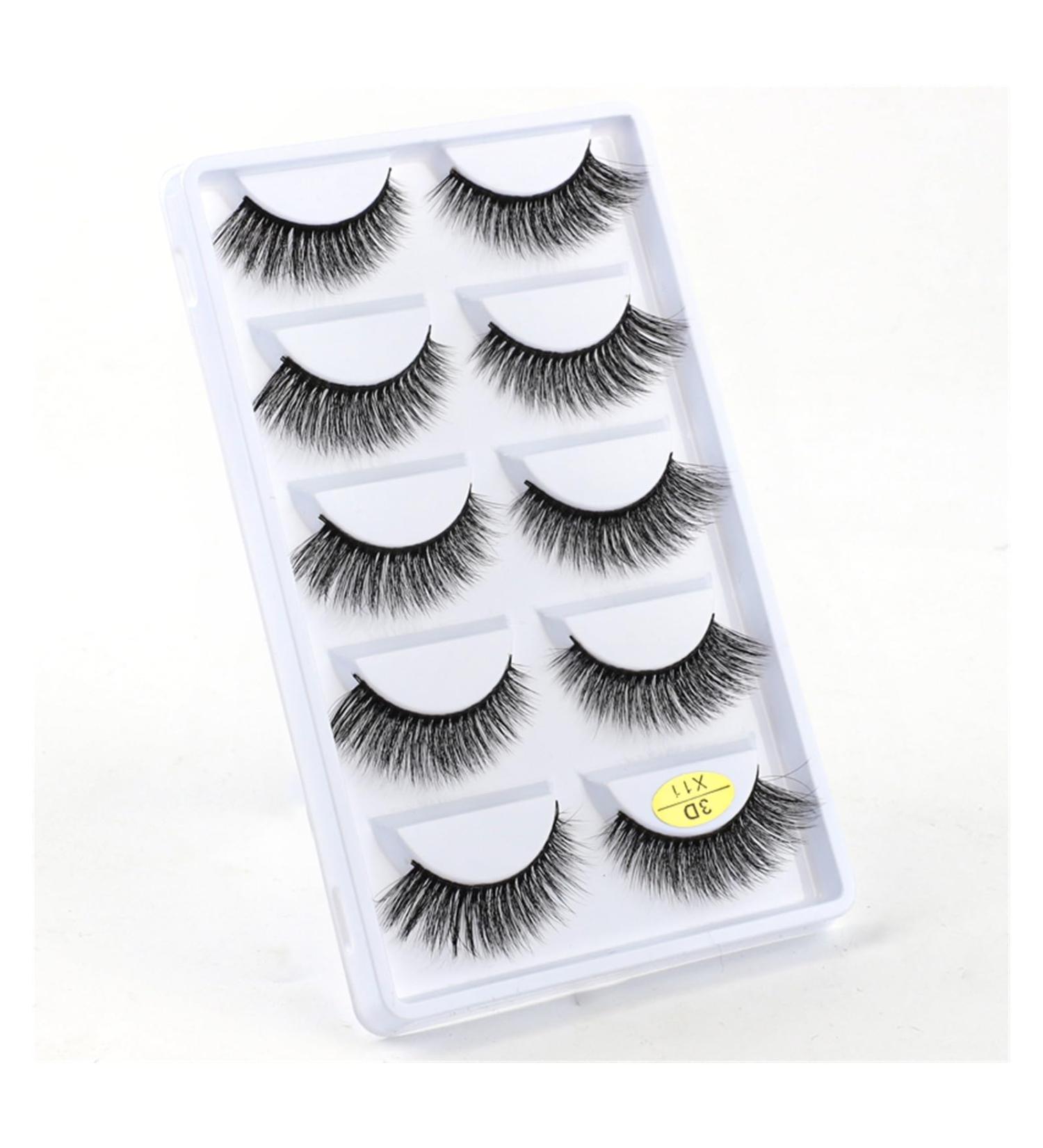 UAMOU 10/50/100 Boxes Mink Eyelashes Fluffy 3D Mink Lashes Makeup Natural Long Volume False Eyelashes Bulk Faux Cils Custom Cheerfully (Color : 5 Pairs X11 Size : 10 Boxes) - Buy Online on GoSupps.com