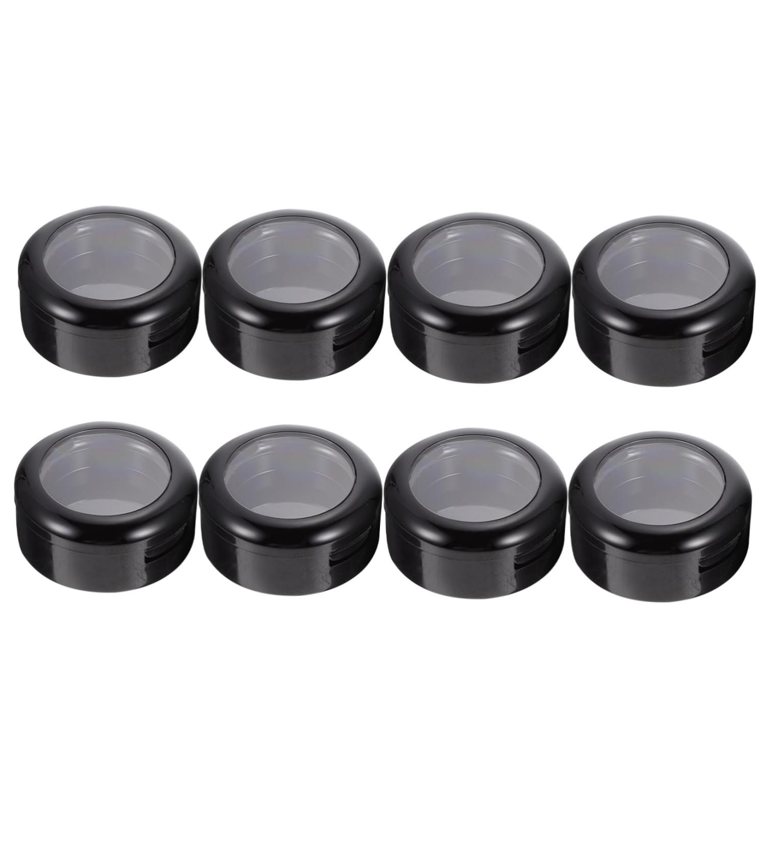 Housoutil 8pcs Box Empty Eye Shadow Box Eyeshadow Travel Cosmetic Containers Makeup Empty Plate up Round 4.1x3.8cm Black - Buy Online on GoSupps.com
