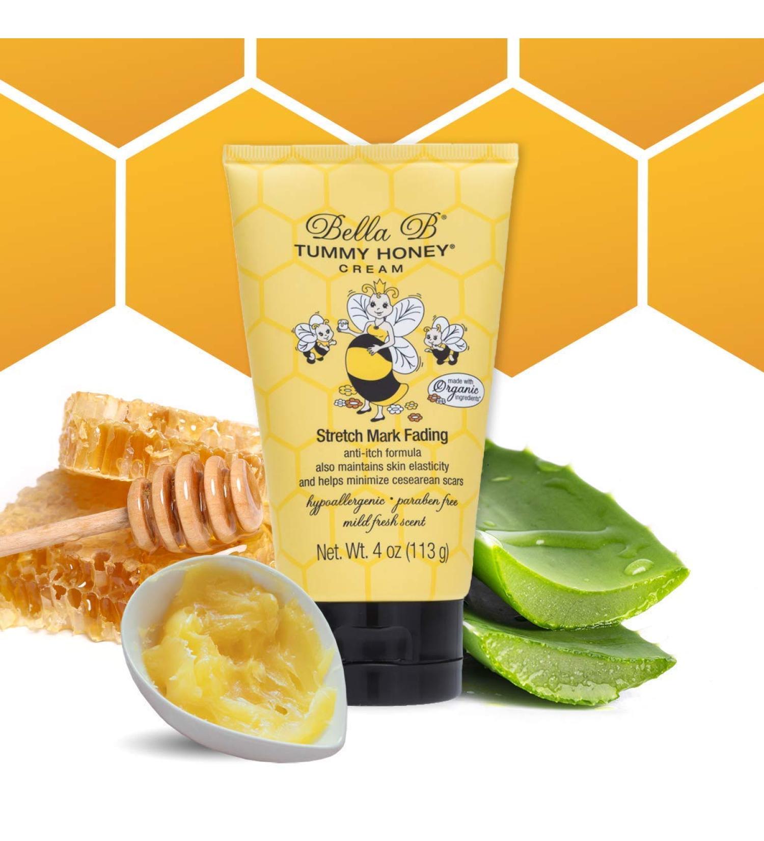 BELLA B NATURALS Tummy Honey Cream 4oz | Best Pregnancy Cream for Stretch Mark Prevention & Fading Stretch Marks - Buy Online on GoSupps.com