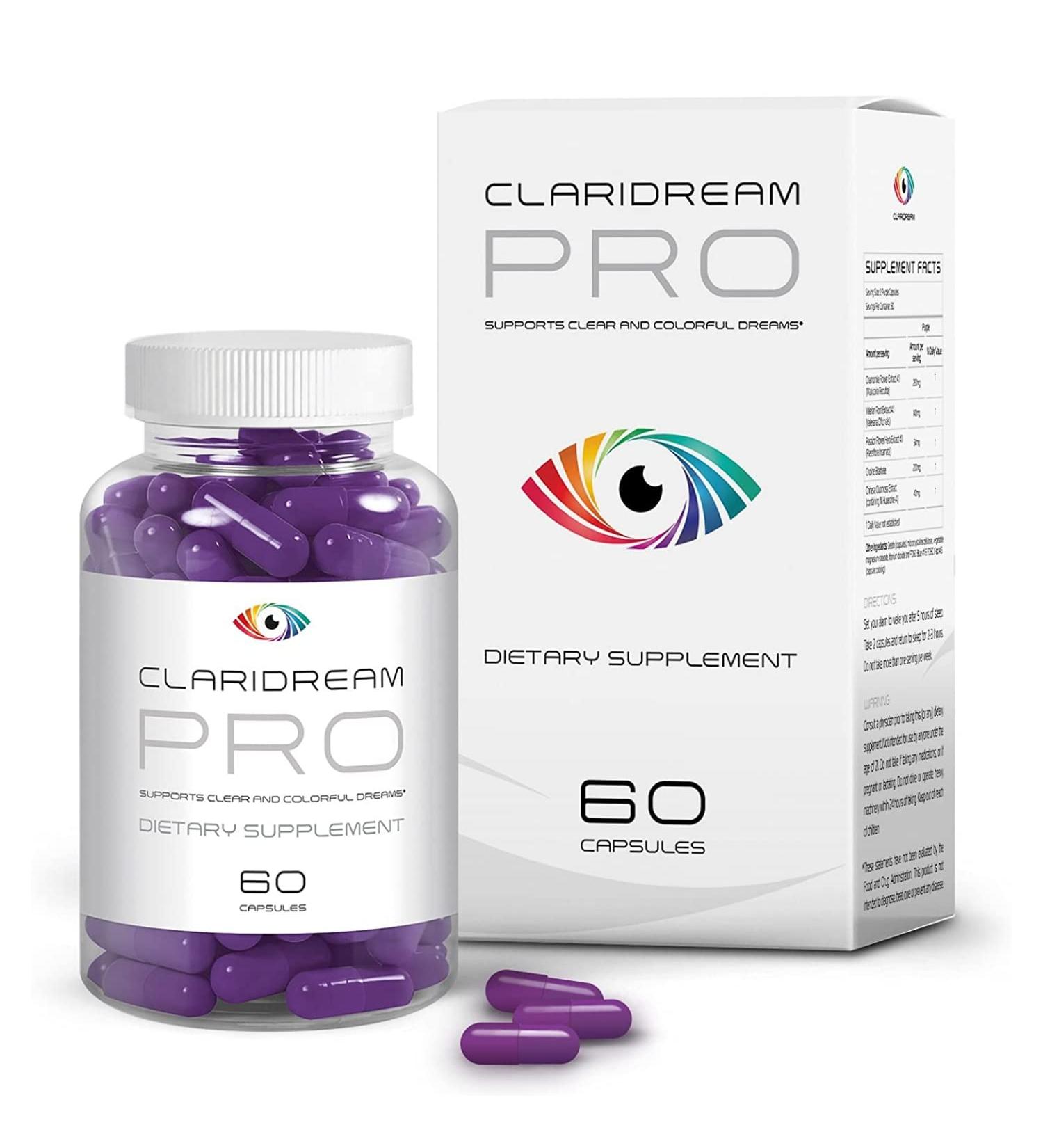 Claridream PRO Lucid Dreaming Pills - 60 Gel Capsules for Clear, Colorful, and Vivid Dreams - Buy Online on GoSupps.com
