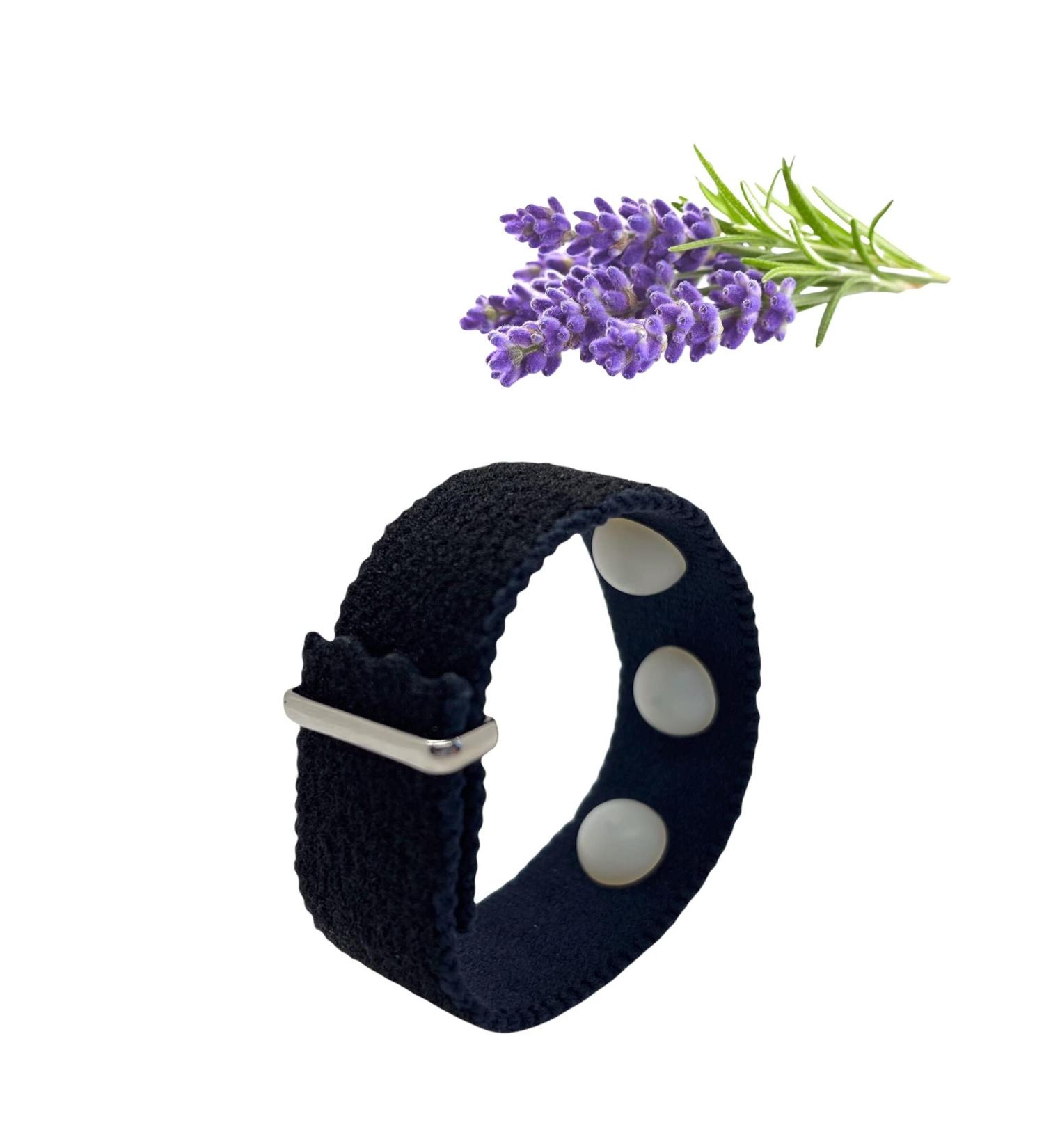Buy Sleeping Pills Acupressure Bracelets & Lavender Aromatherapy | Sleepless Band Anti-Evil Emotion Bracelets - Black & Lavender (Medium 7 in) - International Shipping Available - Buy Online on GoSupps.com