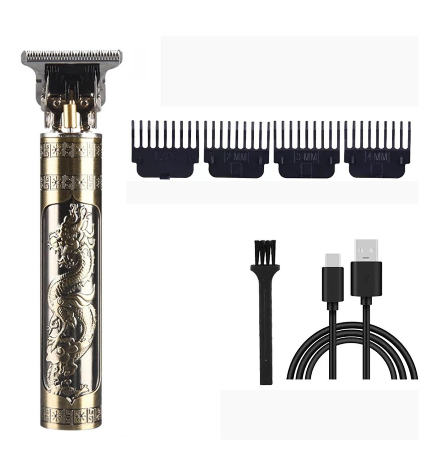 Razors Electric Barber T9 Upgraded LCD Rechargeable Retro Oil Head Carving Electric(ABS Dragon) - Buy Online on GoSupps.com