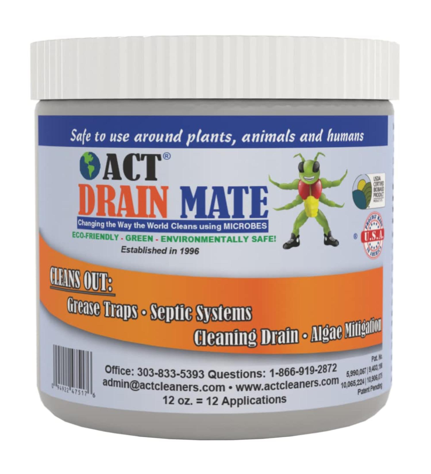 Buy ACT DRAIN MATE 12oz | Effective Drain Cleaner for Clogs | Fast Shipping Worldwide - Buy Online on GoSupps.com