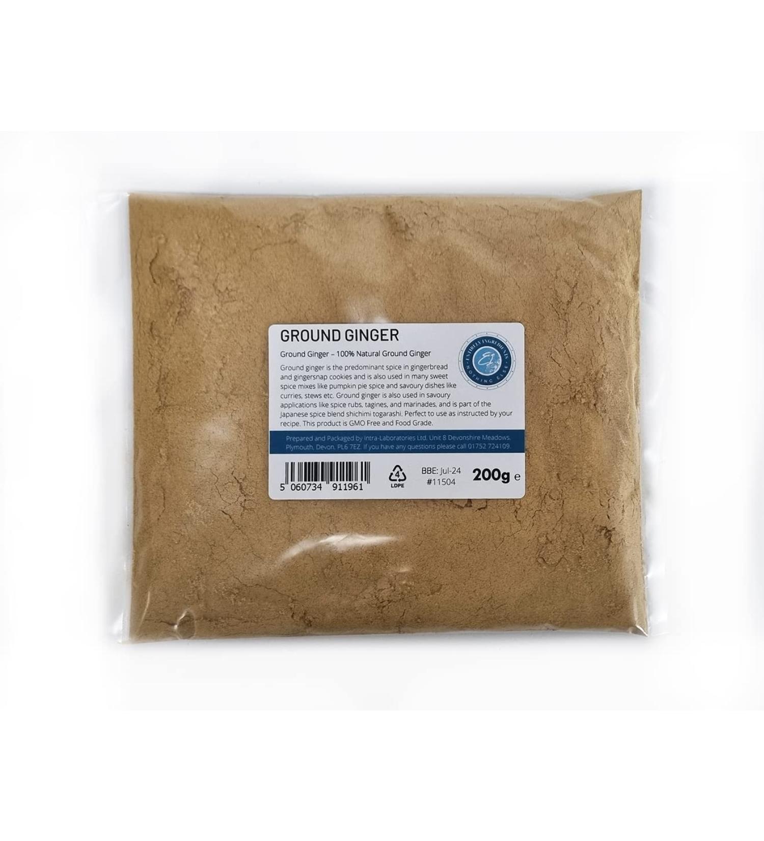 Entirely Ingredients Ground Ginger 200g - Selected for Premium Quality - Premium Food Grade - Buy Online on GoSupps.com