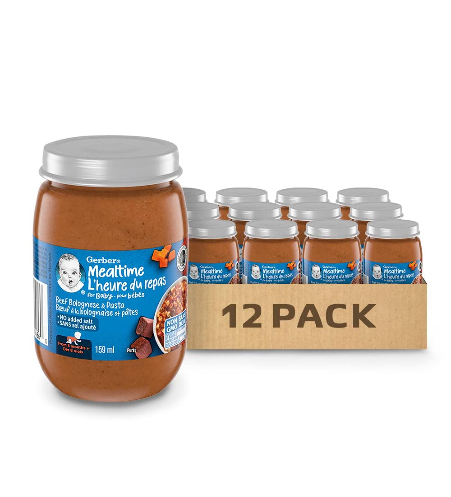 Gerber Mealtime Pur e Beef Bolognese and Pasta Jar 12x159ml - Buy Online on GoSupps.com