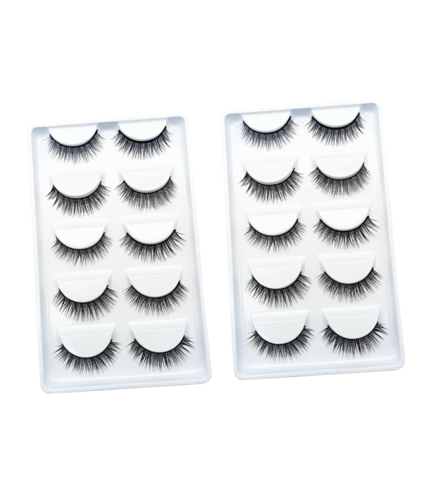 Beavorty 10 Pairs Fake eyelashes reusable eyelashes natural look magnetic lashes fluffy natural eyelashes false eyelashes for beginners short fake eye lashes chemical fiber make up 5d - Buy Online on GoSupps.com