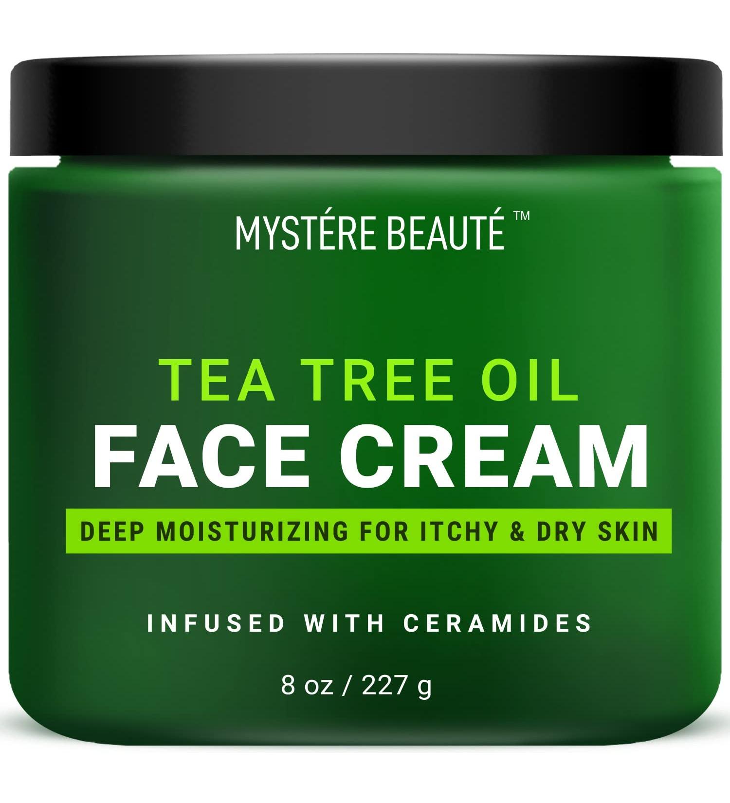 MYST RE BEAUT Tea Tree Oil Face Cream with Vitamin C - Acne Soothing & Wrinkle Reducing Formula - 8 oz - Buy Online on GoSupps.com