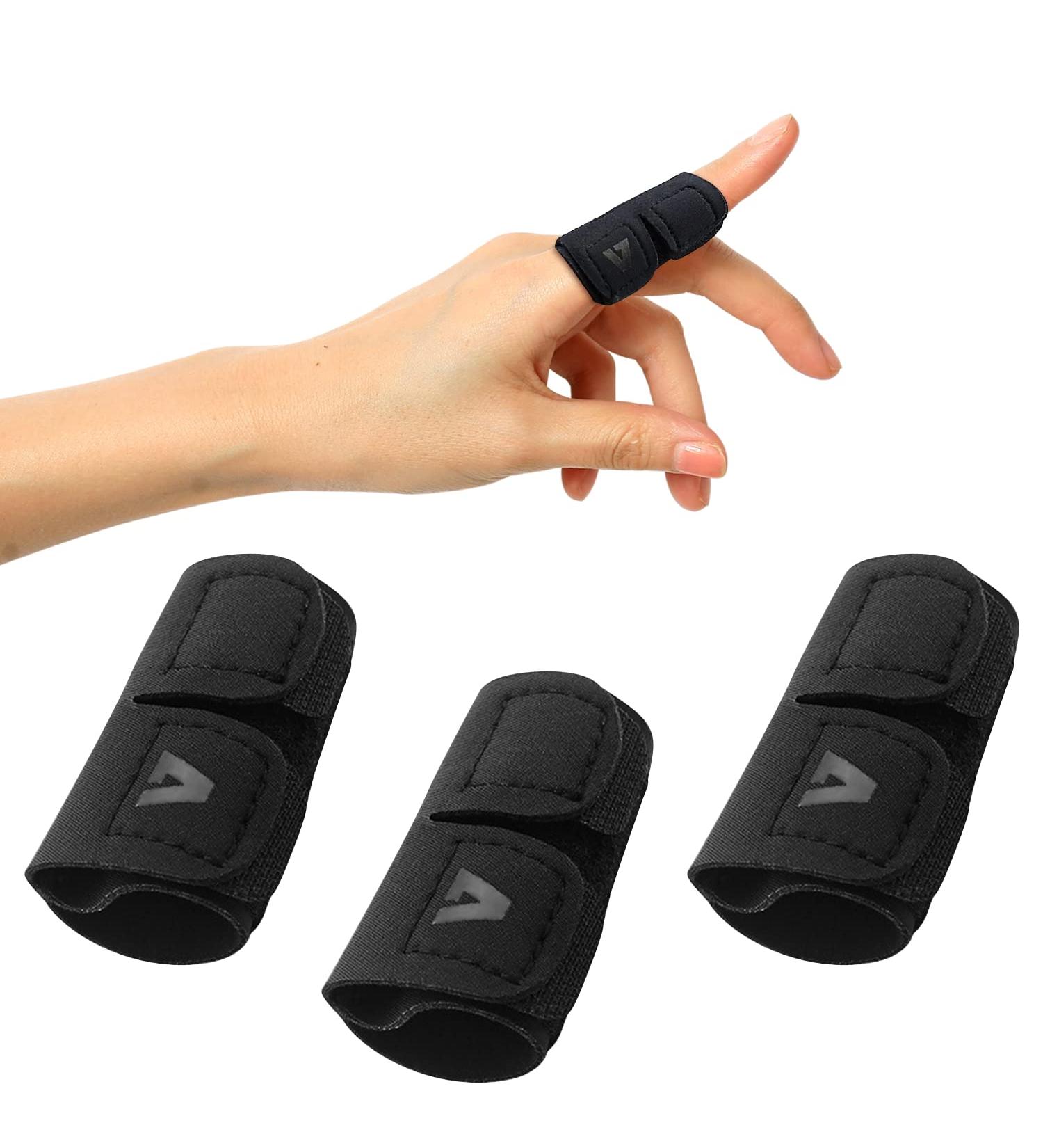 TopBine 3 Pack Black Finger Splint | Elastic Finger Cuffs & Sports Bandage for Optimal Finger Protection - Buy Online on GoSupps.com
