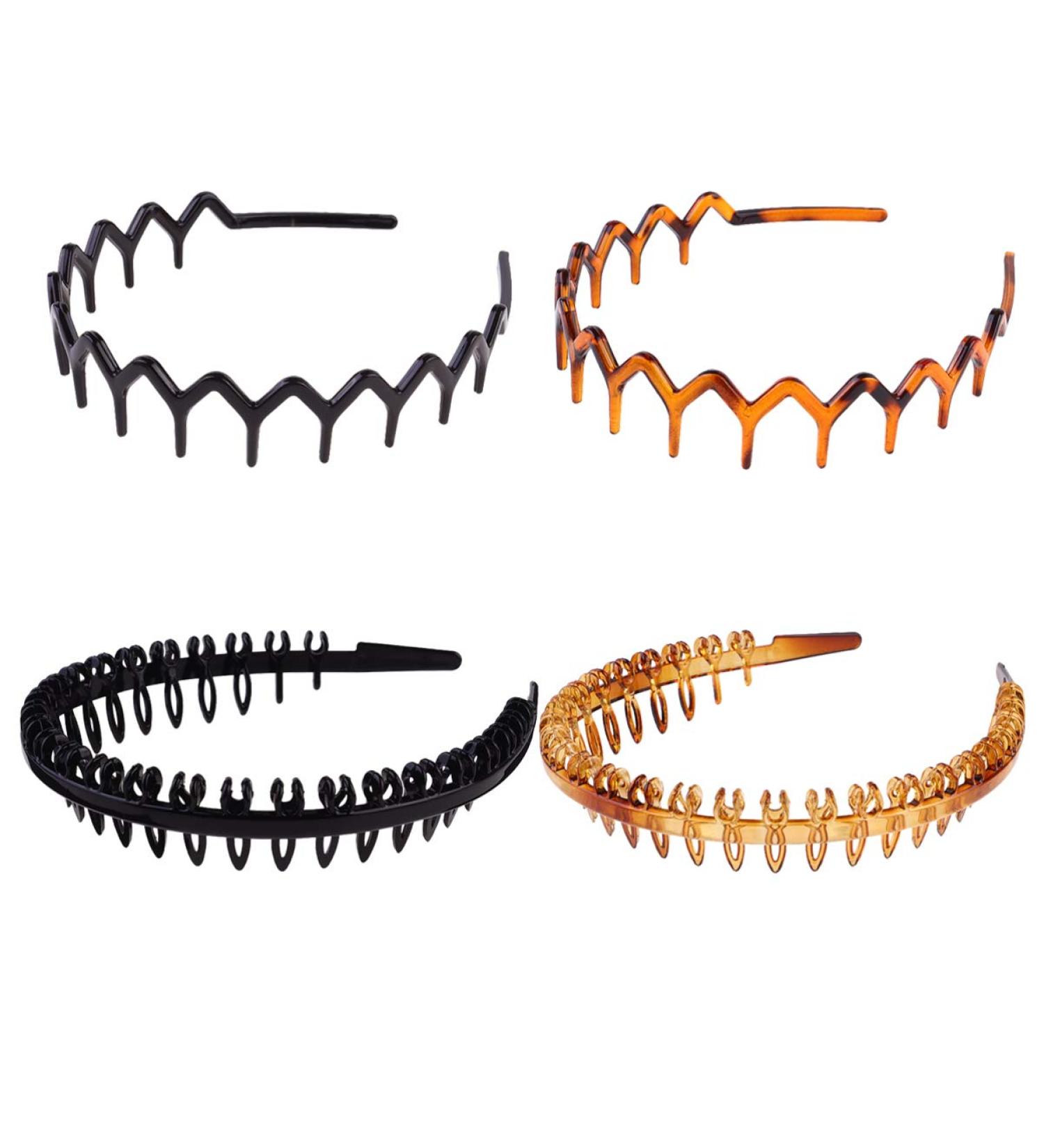 FRCOLOR 4Pcs Zig Zag Plastic Shark Tooth Hair Comb Headbands for Women & Girls - Stylish Hair Accessories - Buy Online on GoSupps.com