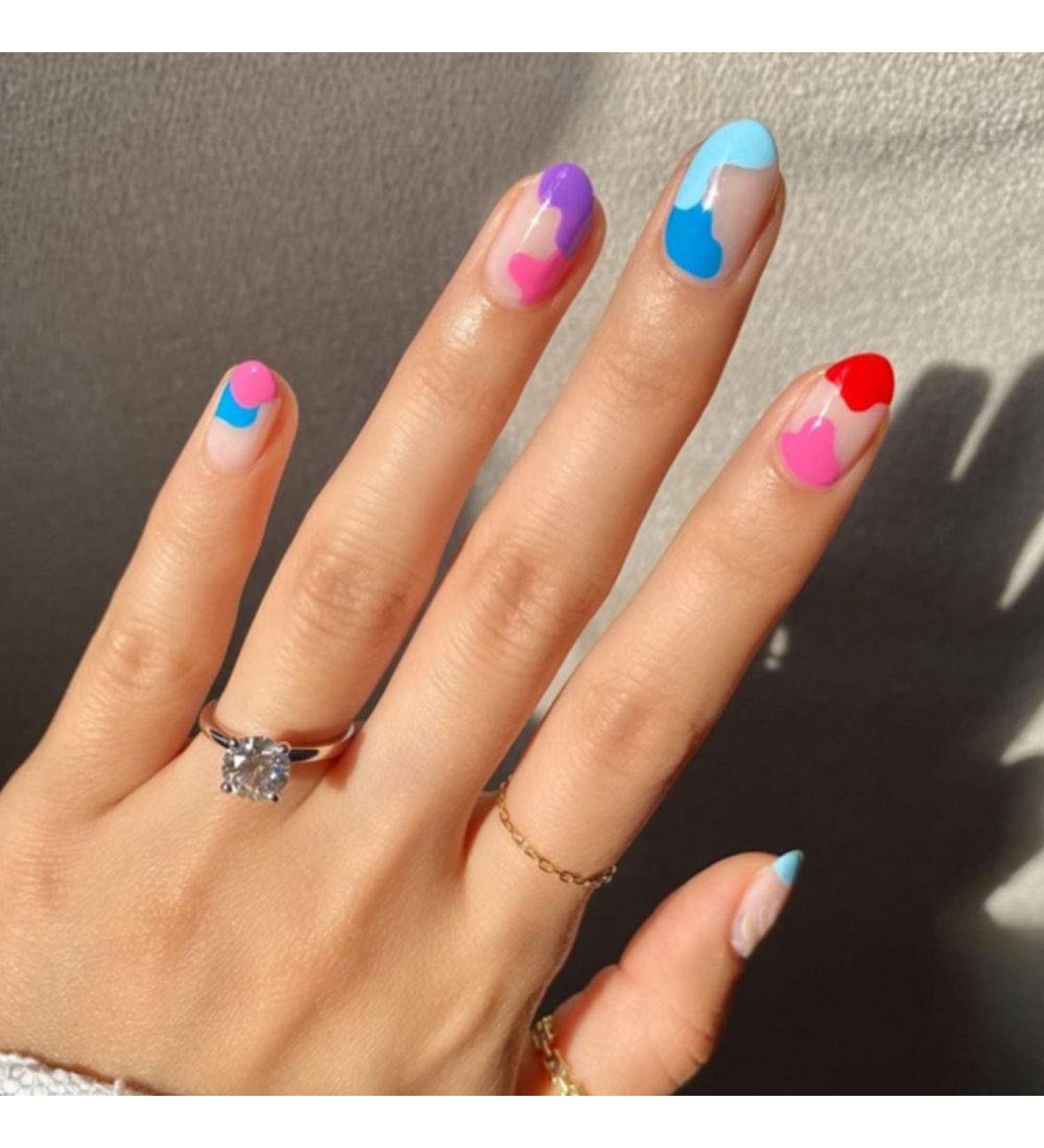 YoYoee Short Fake Nails Tips-French Full Cover Press on Nails 24Pcs (Gorgeous1) - Cute Acrylic False Nails Art for Women and Girls - Buy Online on GoSupps.com