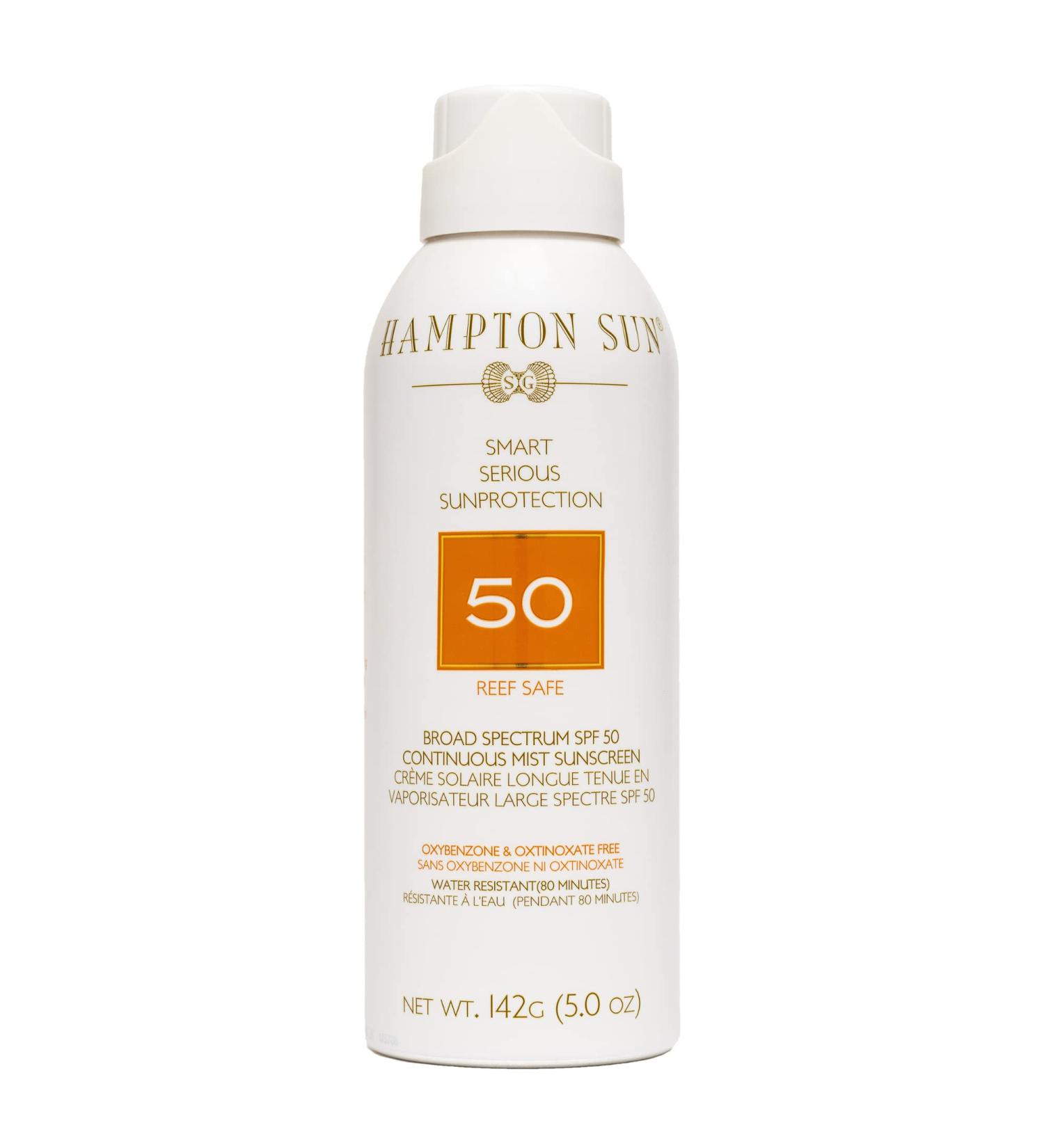 Hampton Sun SPF 50 Continuous Mist Sunscreen 5 oz - Ultimate Sun Protection - Buy Online on GoSupps.com
