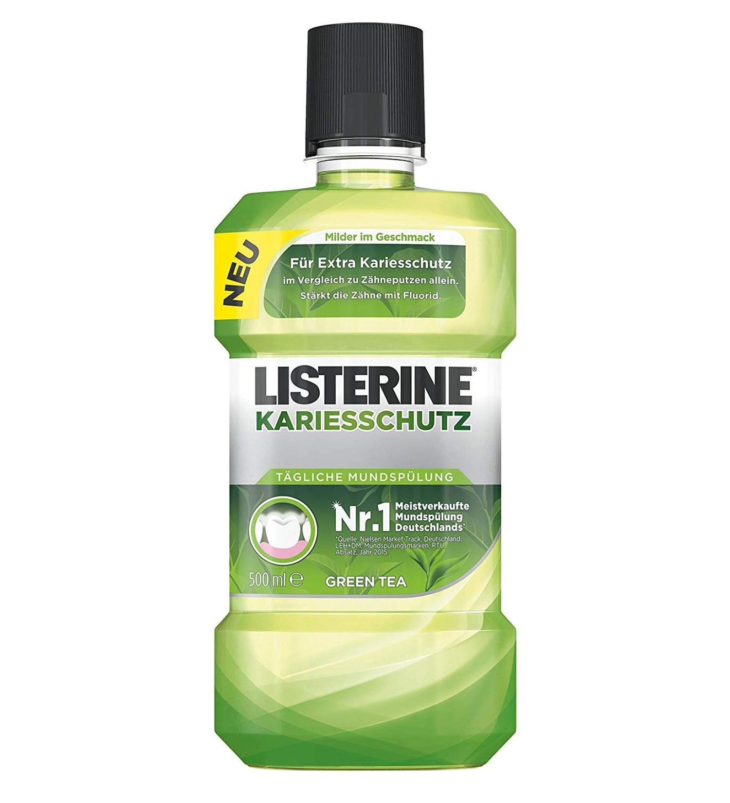 Listerine Caries Protection Antibacterial Mouthwash with Green Tea 500ml