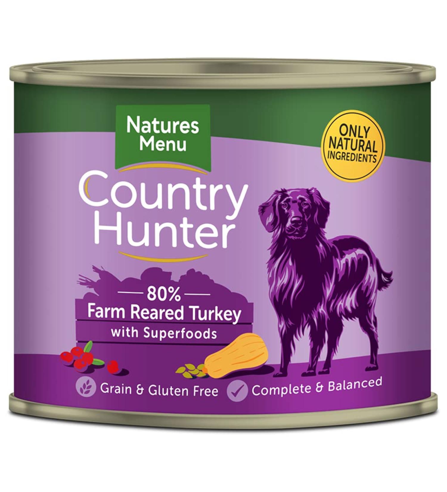 Natures Menu Country Hunter Dog Farm-Reared Turkey with Superfoods Tins 6x600g - Buy Online on GoSupps.com